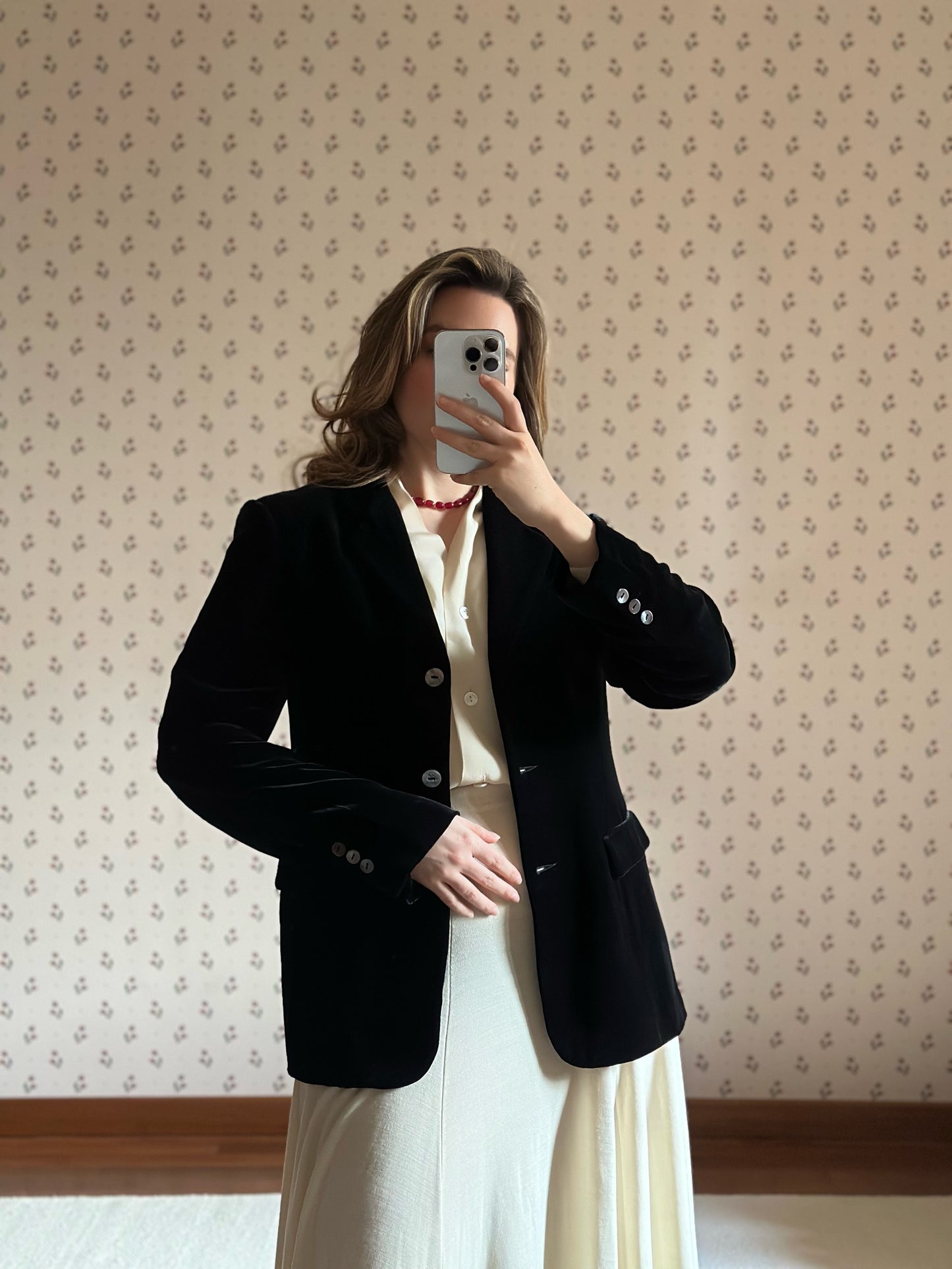 Black Silk Velvet Blazer