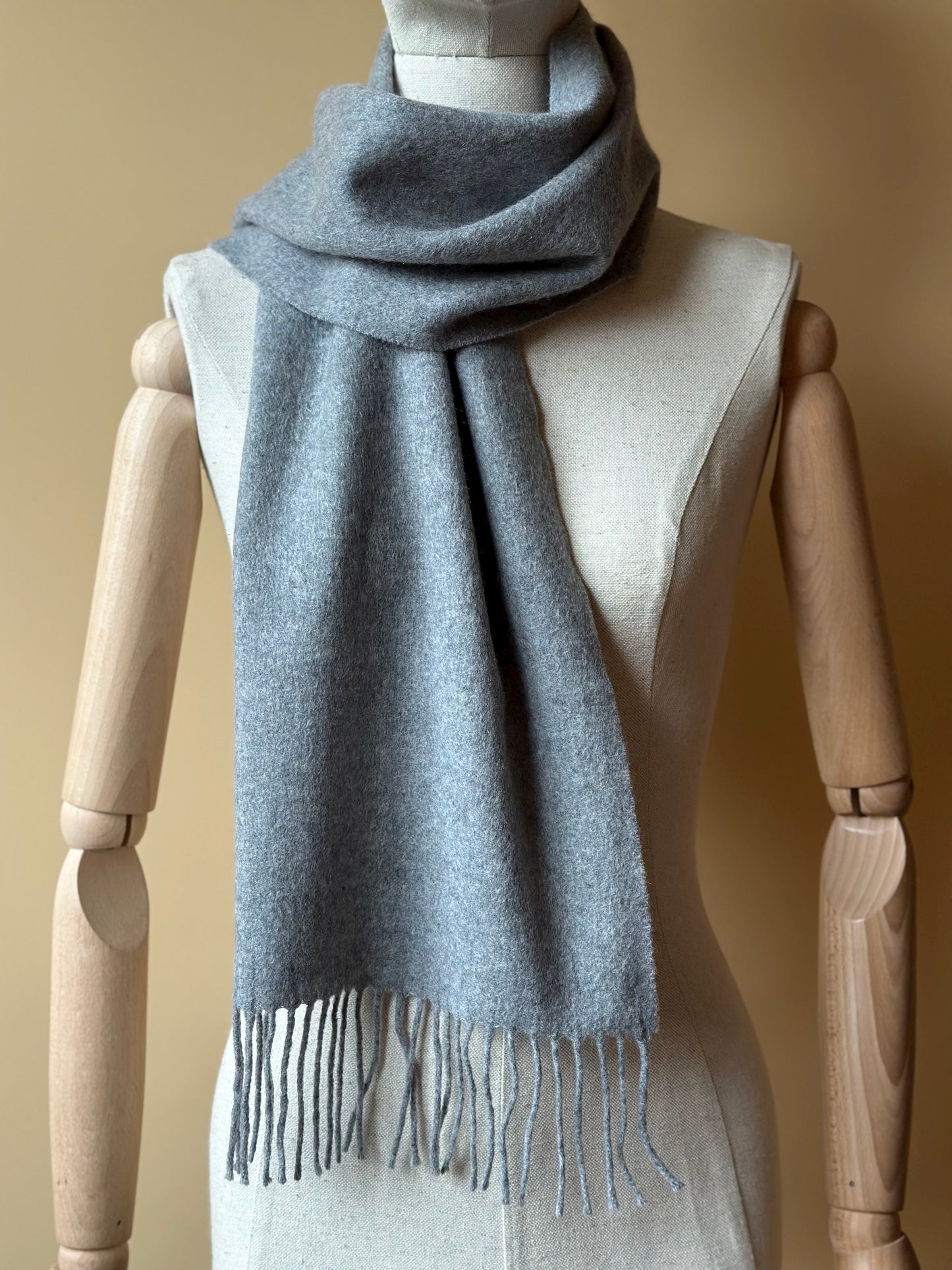 Vintage 100% Cashmere Gray Scarf