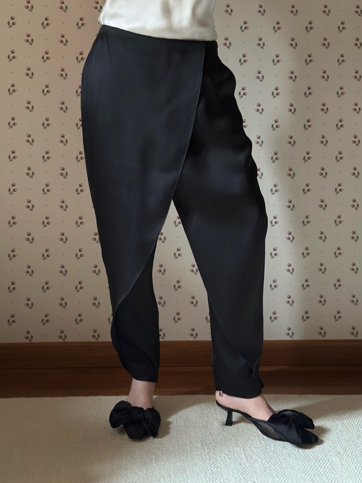 Giorgio Armani Black SatinTrousers
