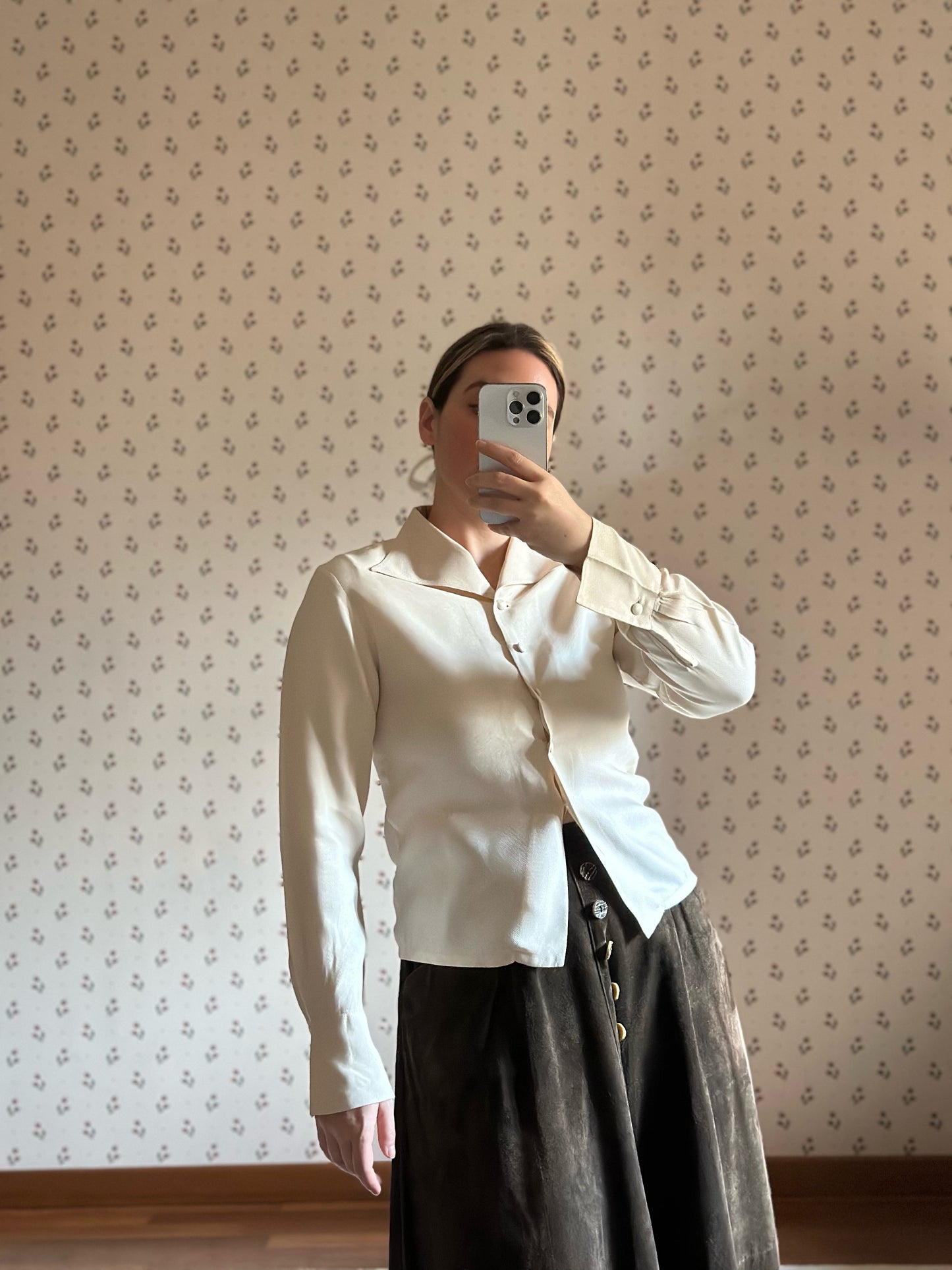 Vintage Pure Silk Ivory Blouse