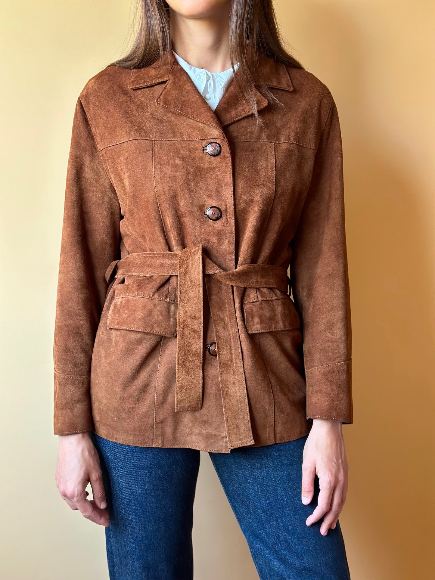 Vintage Belted Suede Jacket