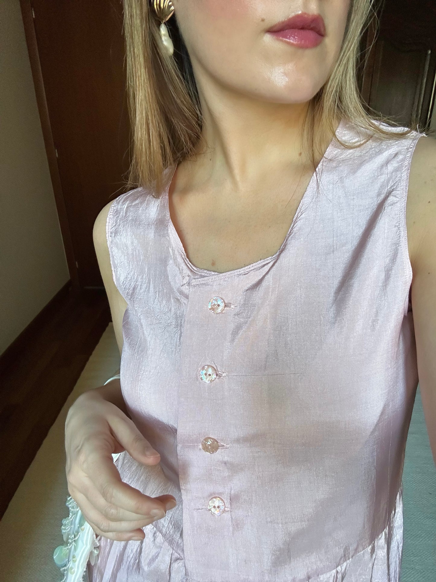 100% Silk Baby Pink Dress