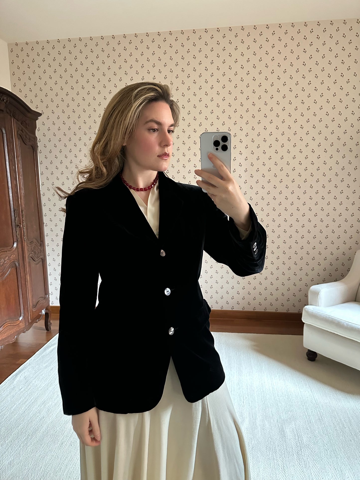 Black Silk Velvet Blazer
