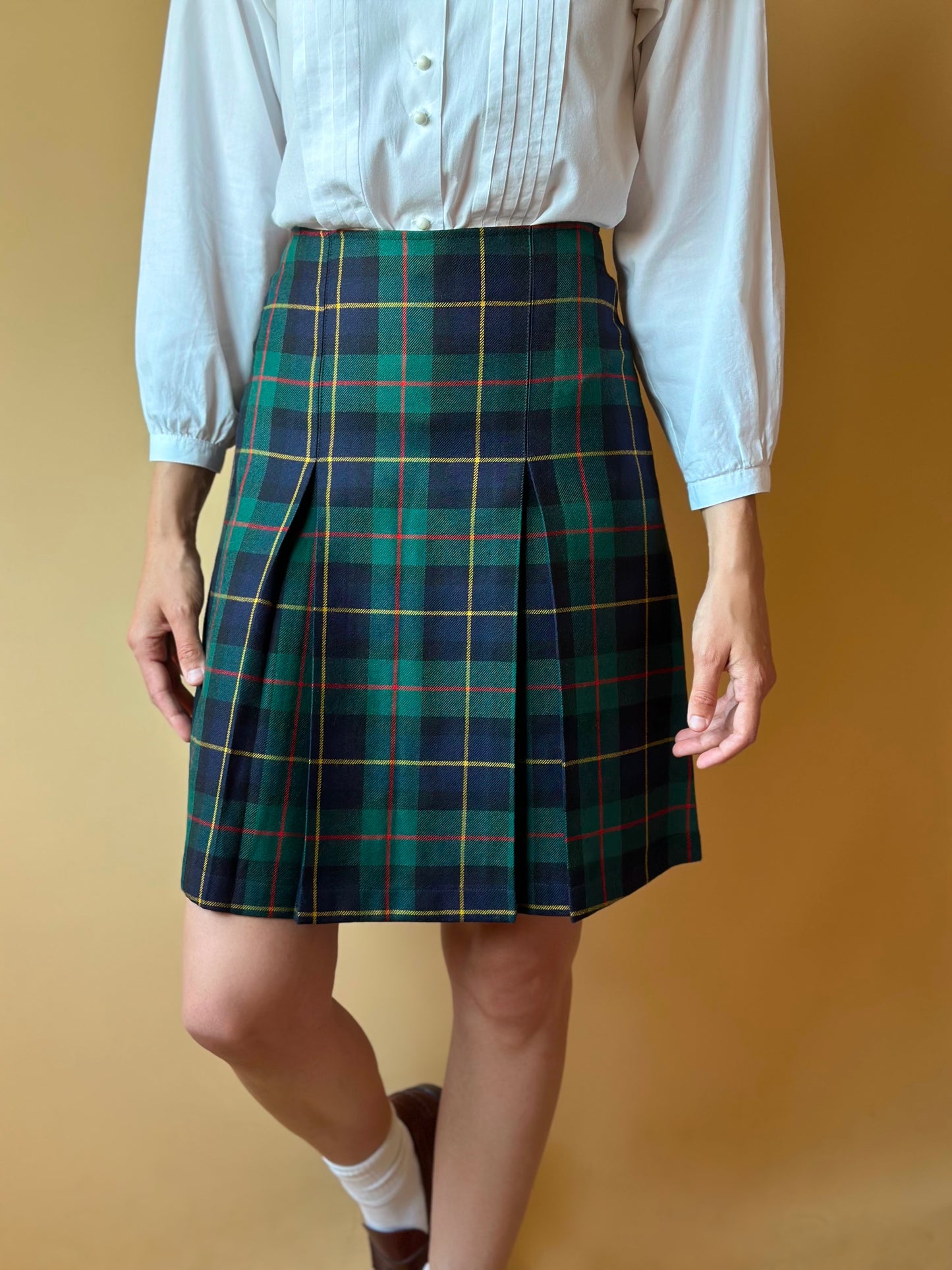 Vintage Deadstock Pure Wool Tartan Mini Skirt