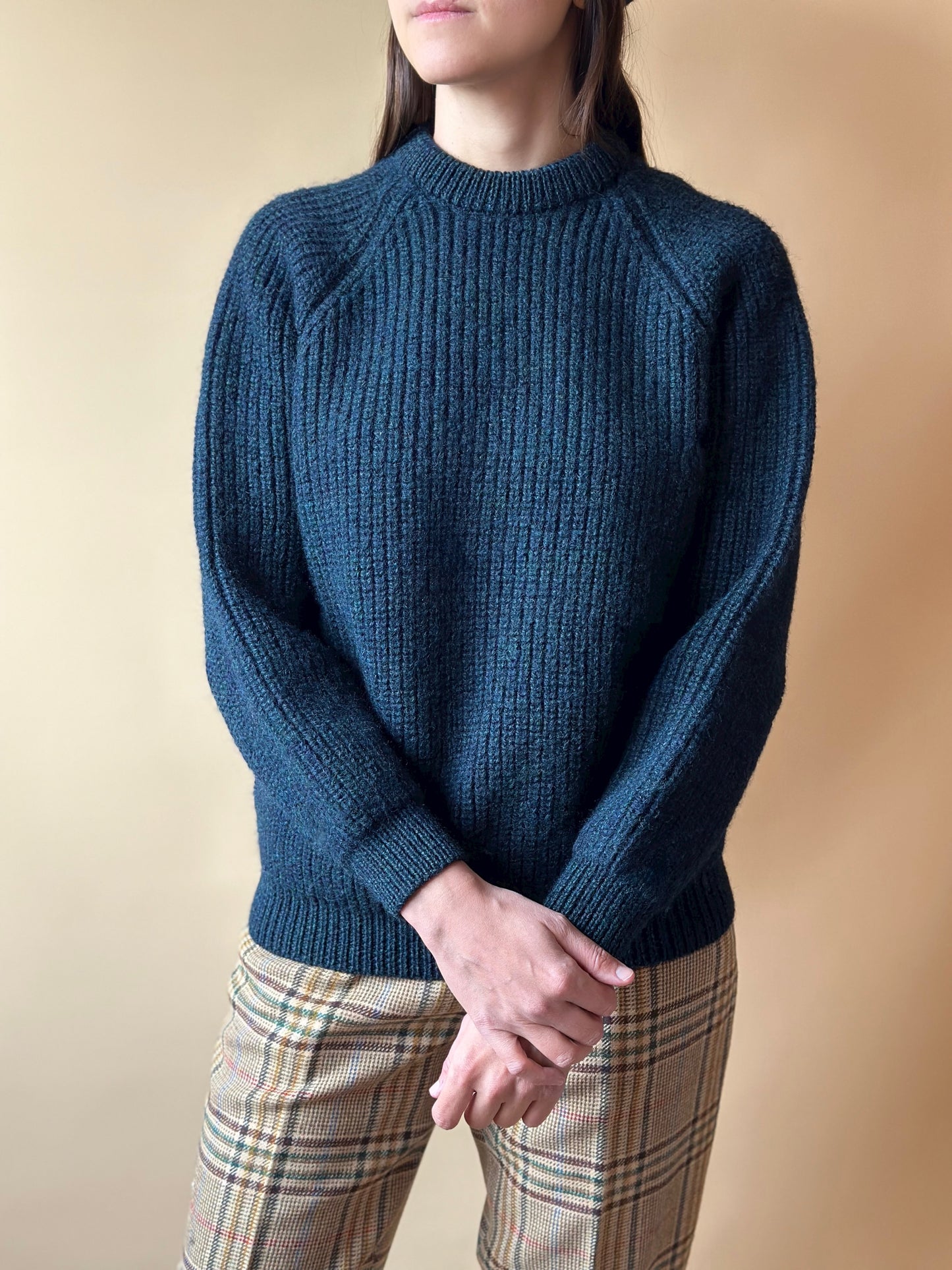 Vintage Blue & Green Irish  Sweater