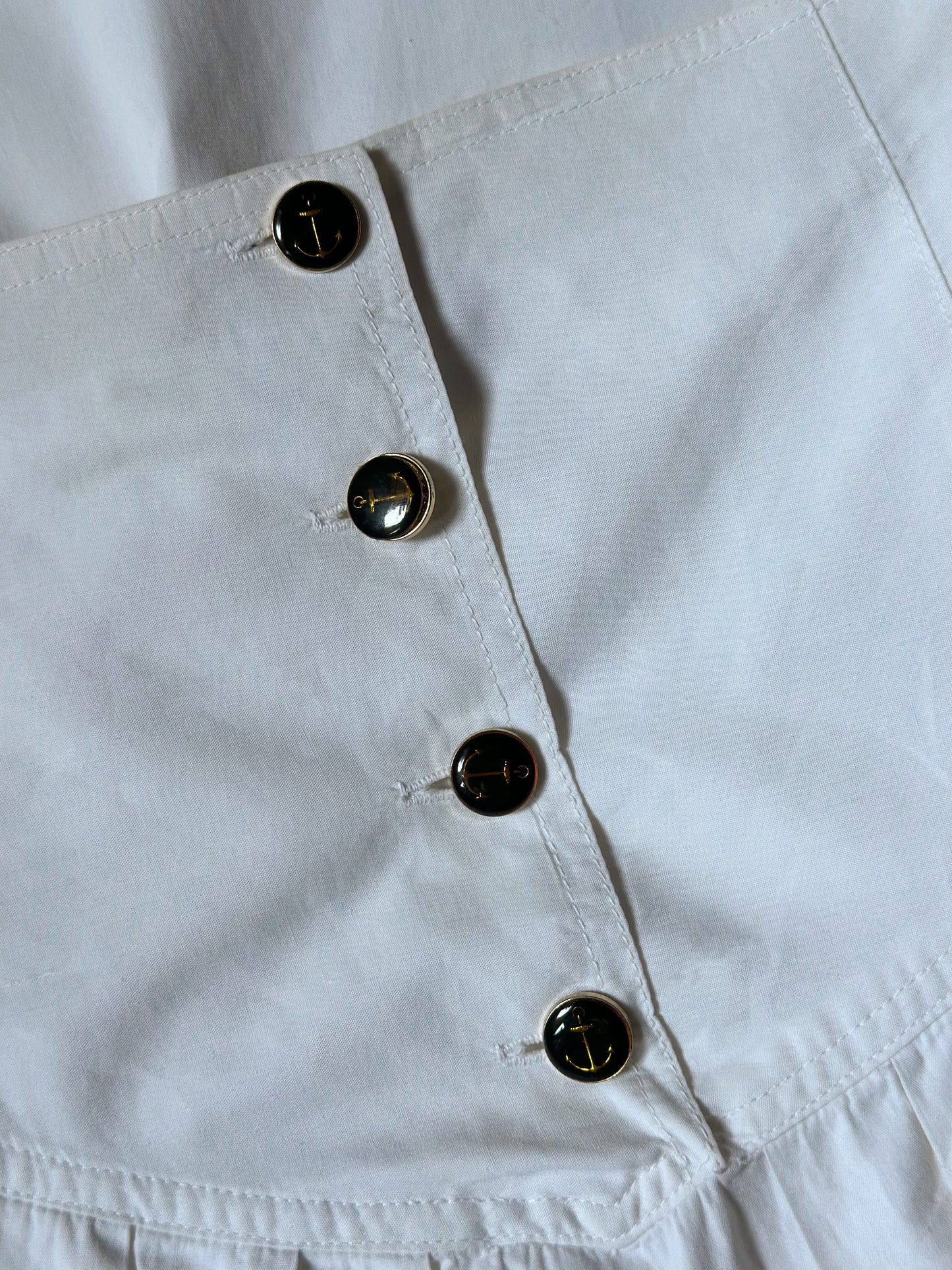 White Cotton Midi Circle Skirt