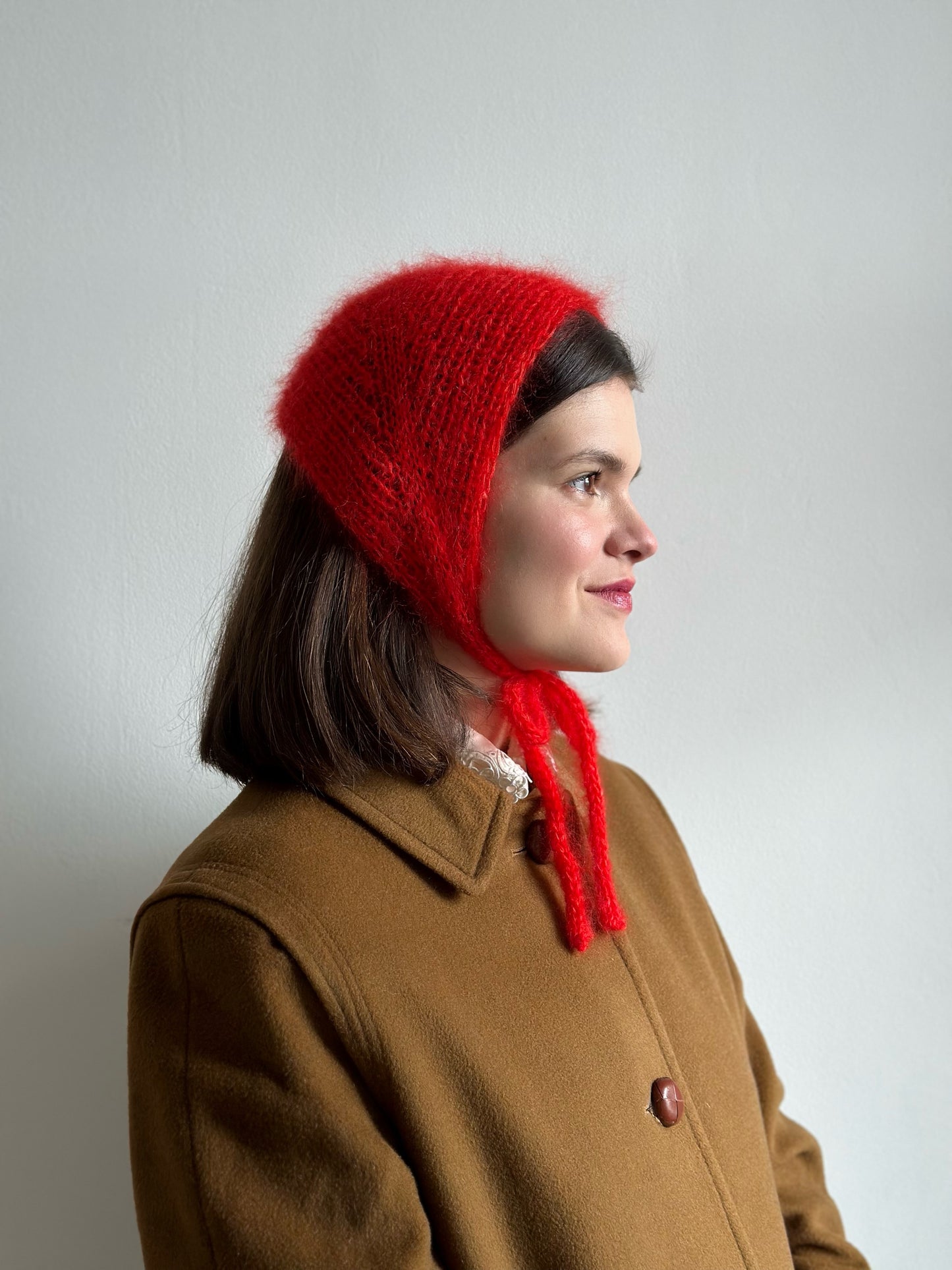 Handmade Silk & Mohair Bonnet - Scarlet Red