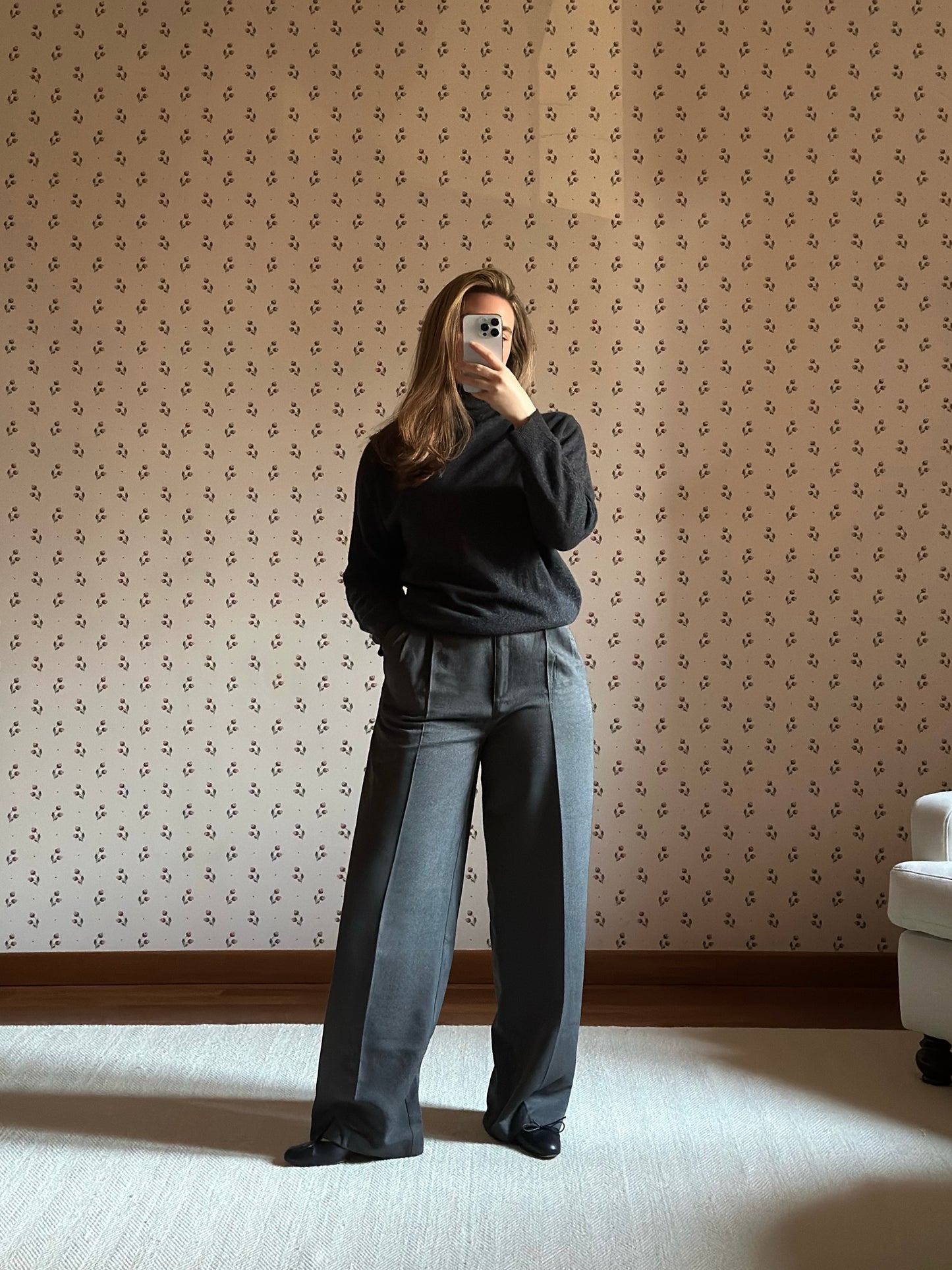 Gray Wool & Viscose Trousers
