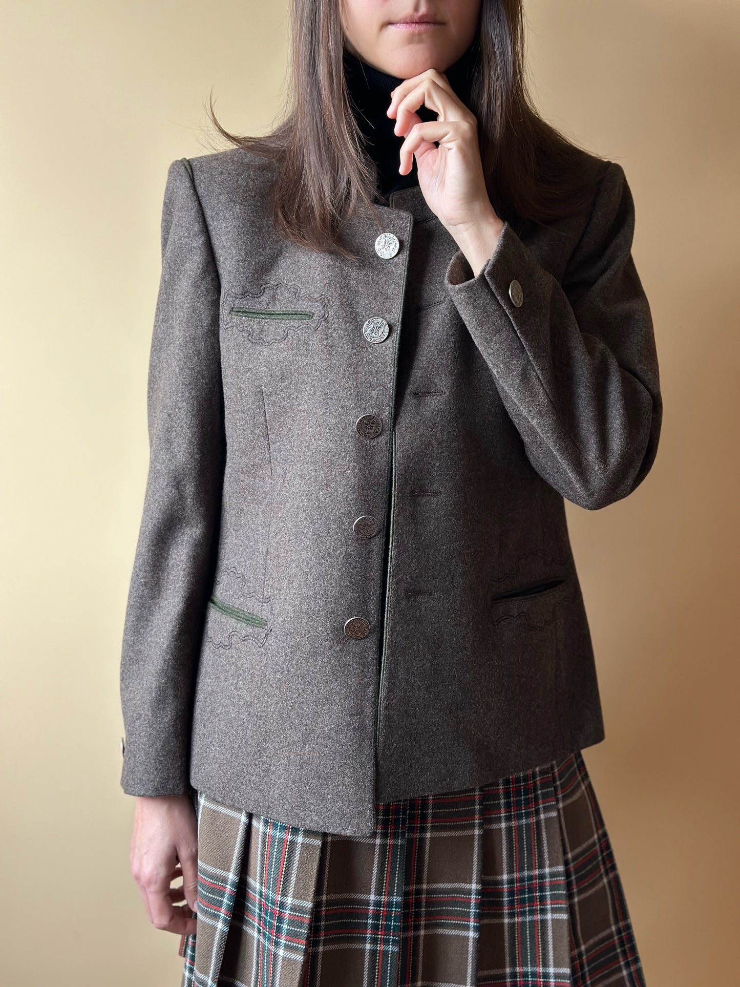 Vintage Brown Loden Blazer