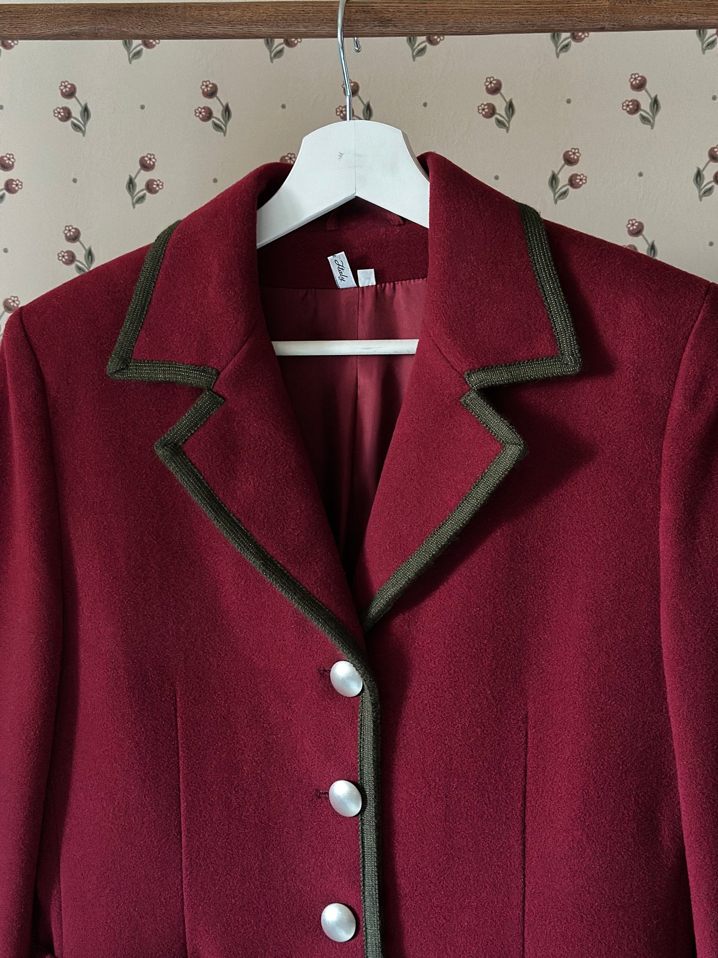 Vintage Burgundy Wool & Cashmere Blazer