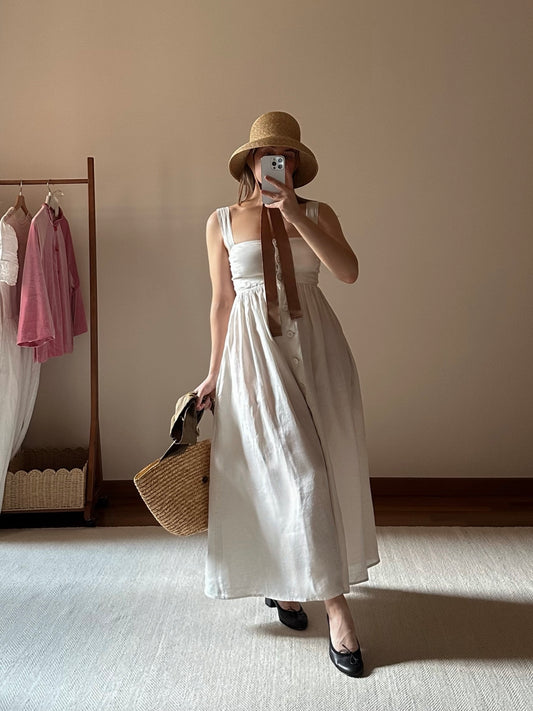 Max Mara Empire Waist Linen Dress