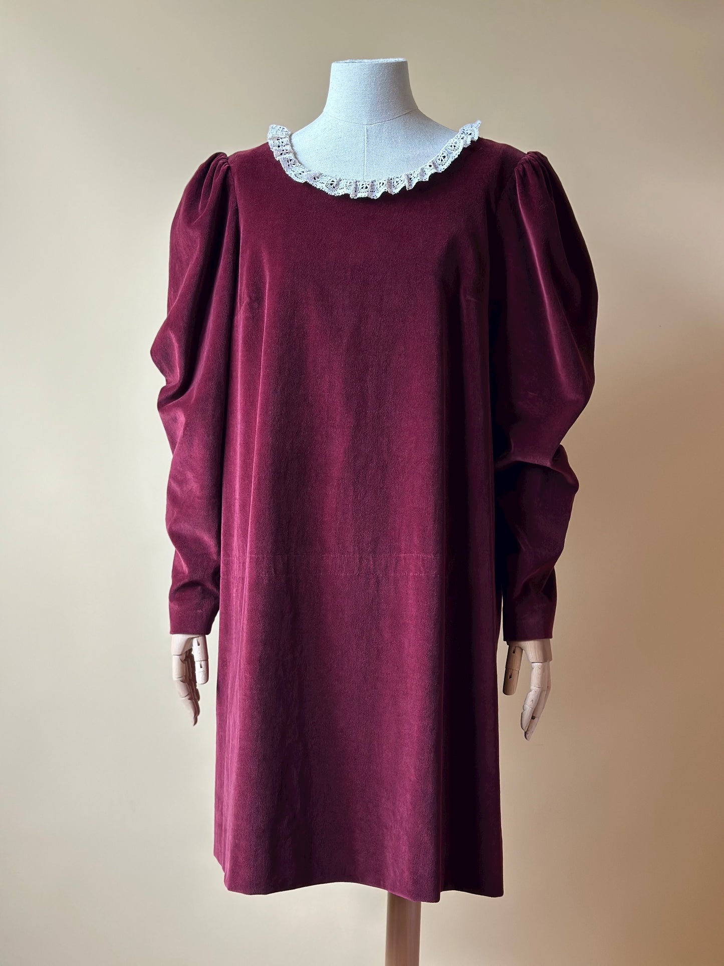 Vintage Velvet Burgundy Dress