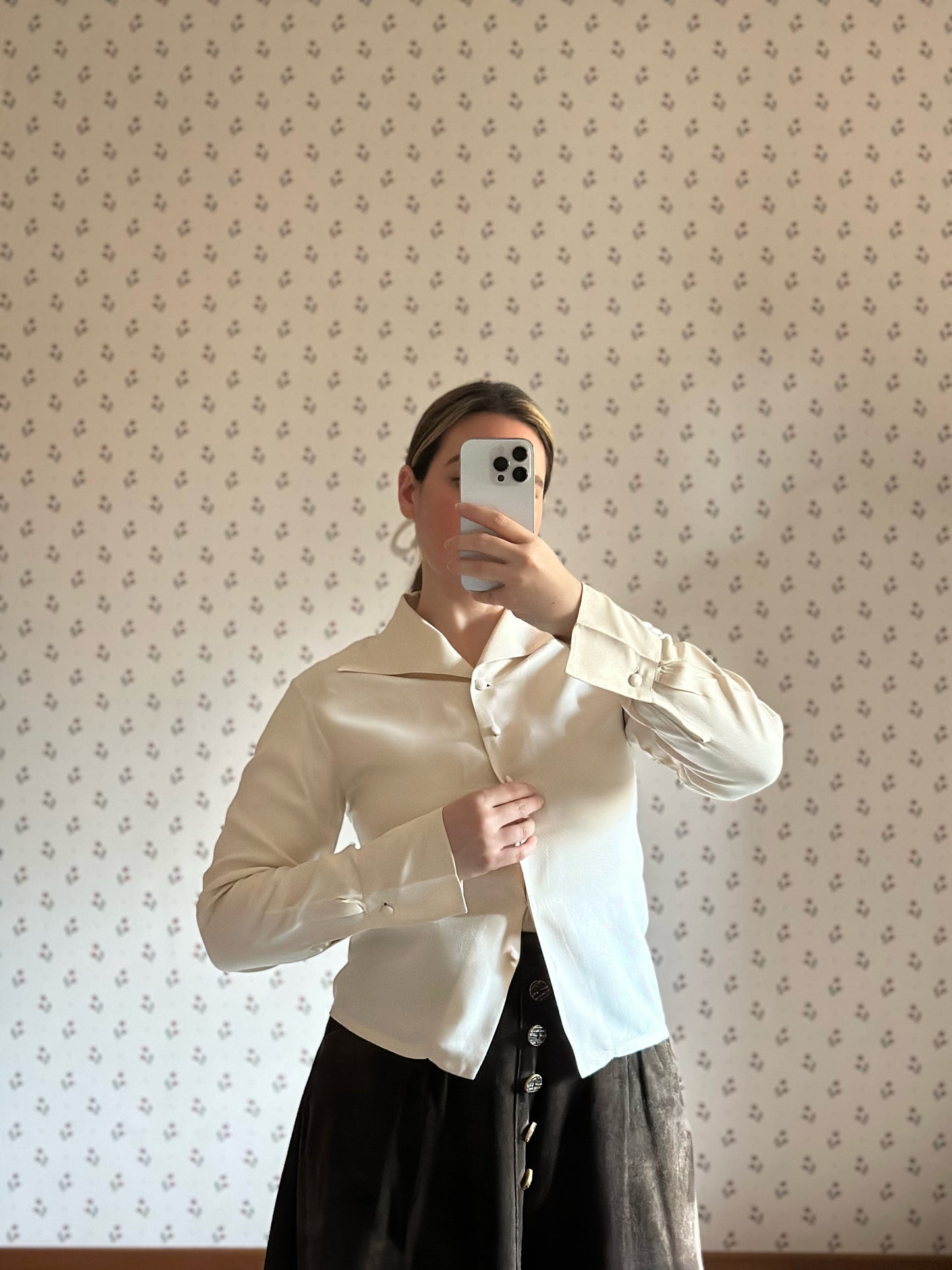 Vintage Pure Silk Ivory Blouse