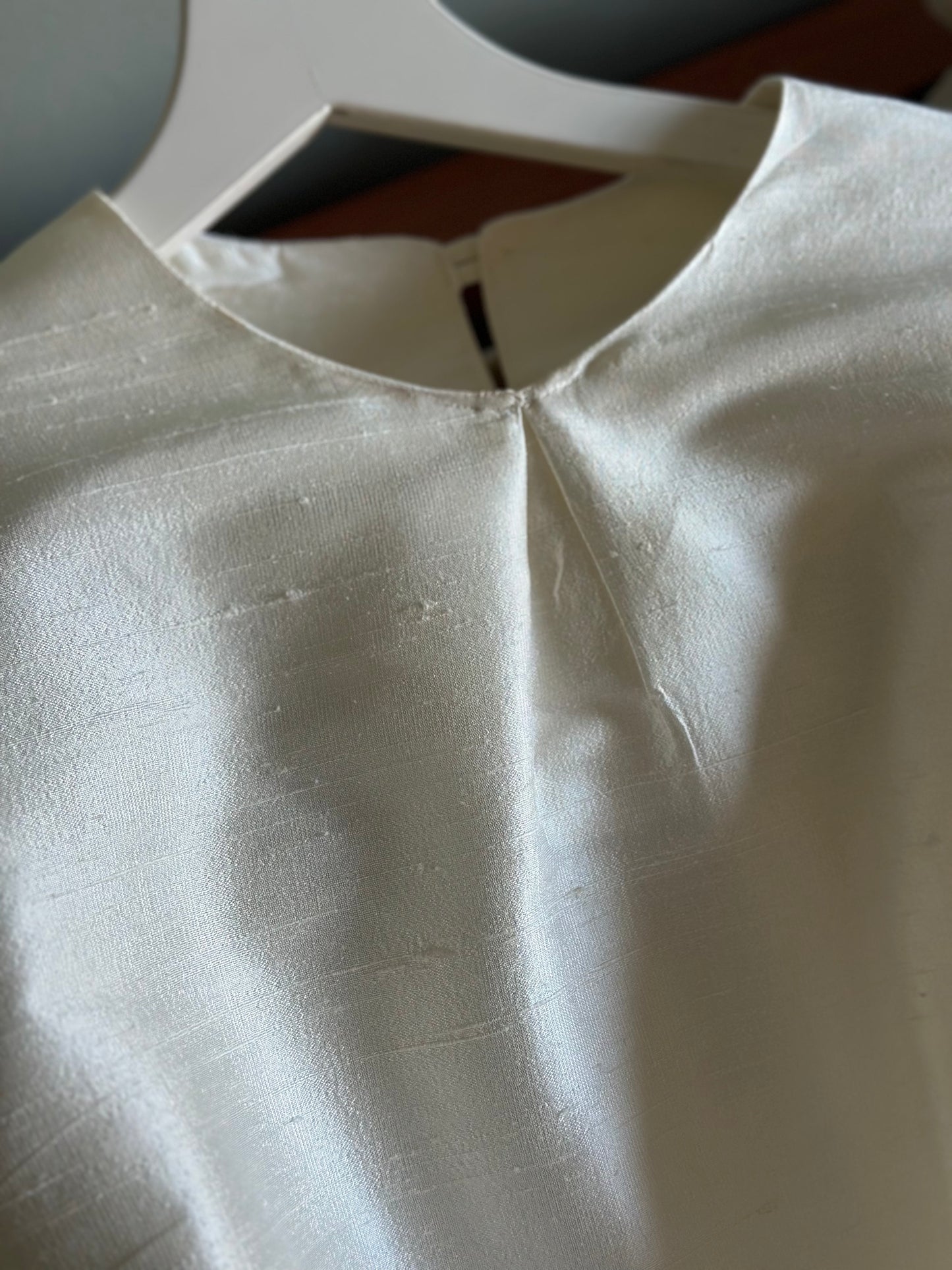 100% Silk White Long Tunic Dress