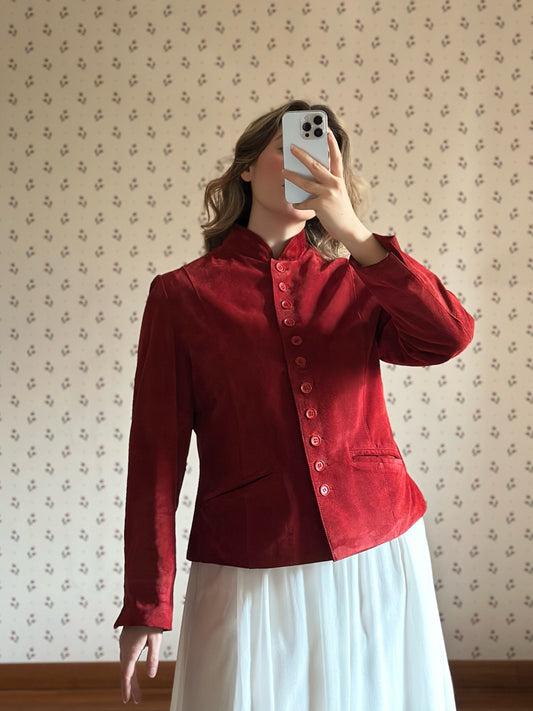 Burnt Orange Real Suede Jacket