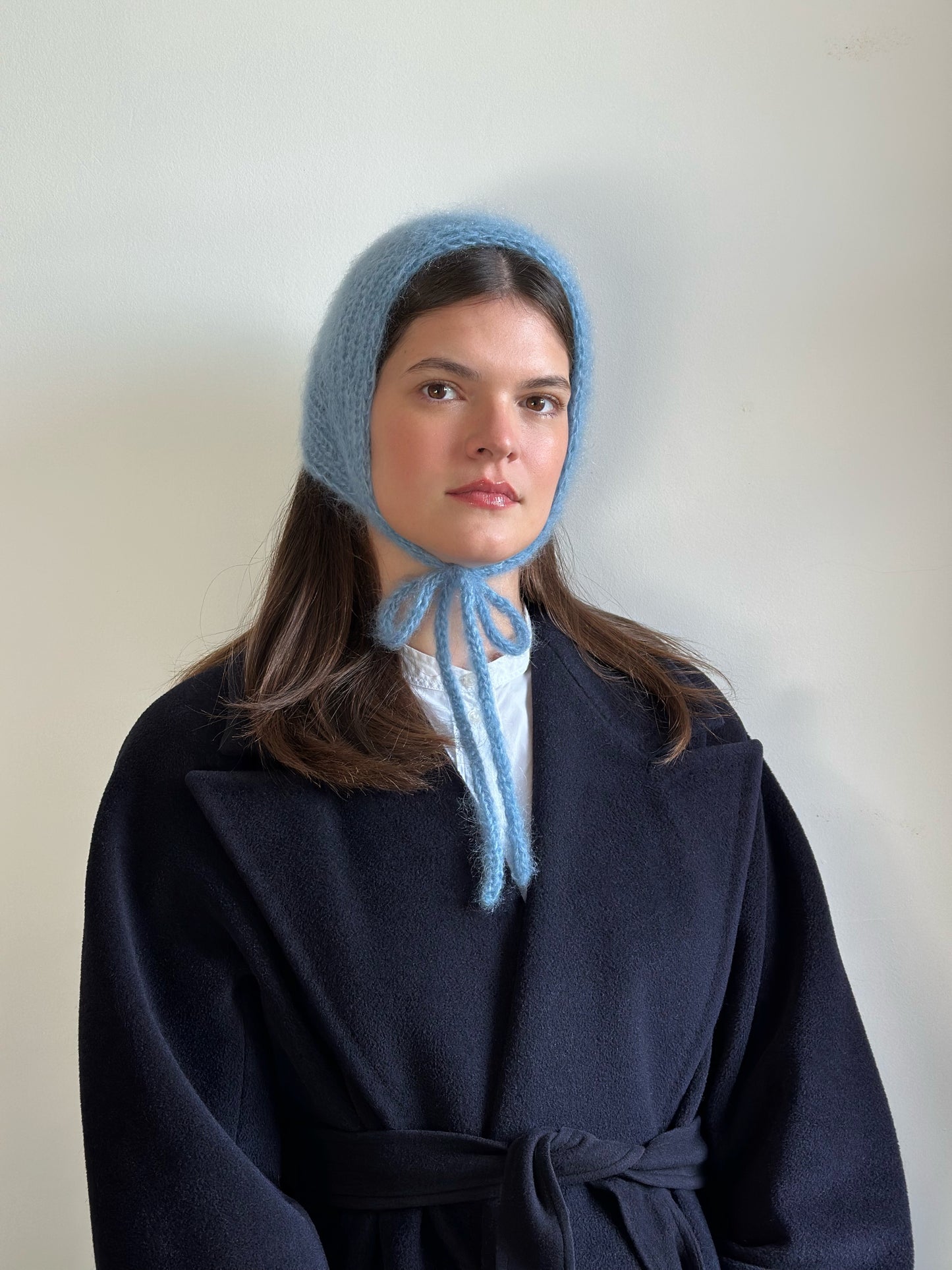 Handmade Silk & Mohair Bonnet - Frosted Baby Blue