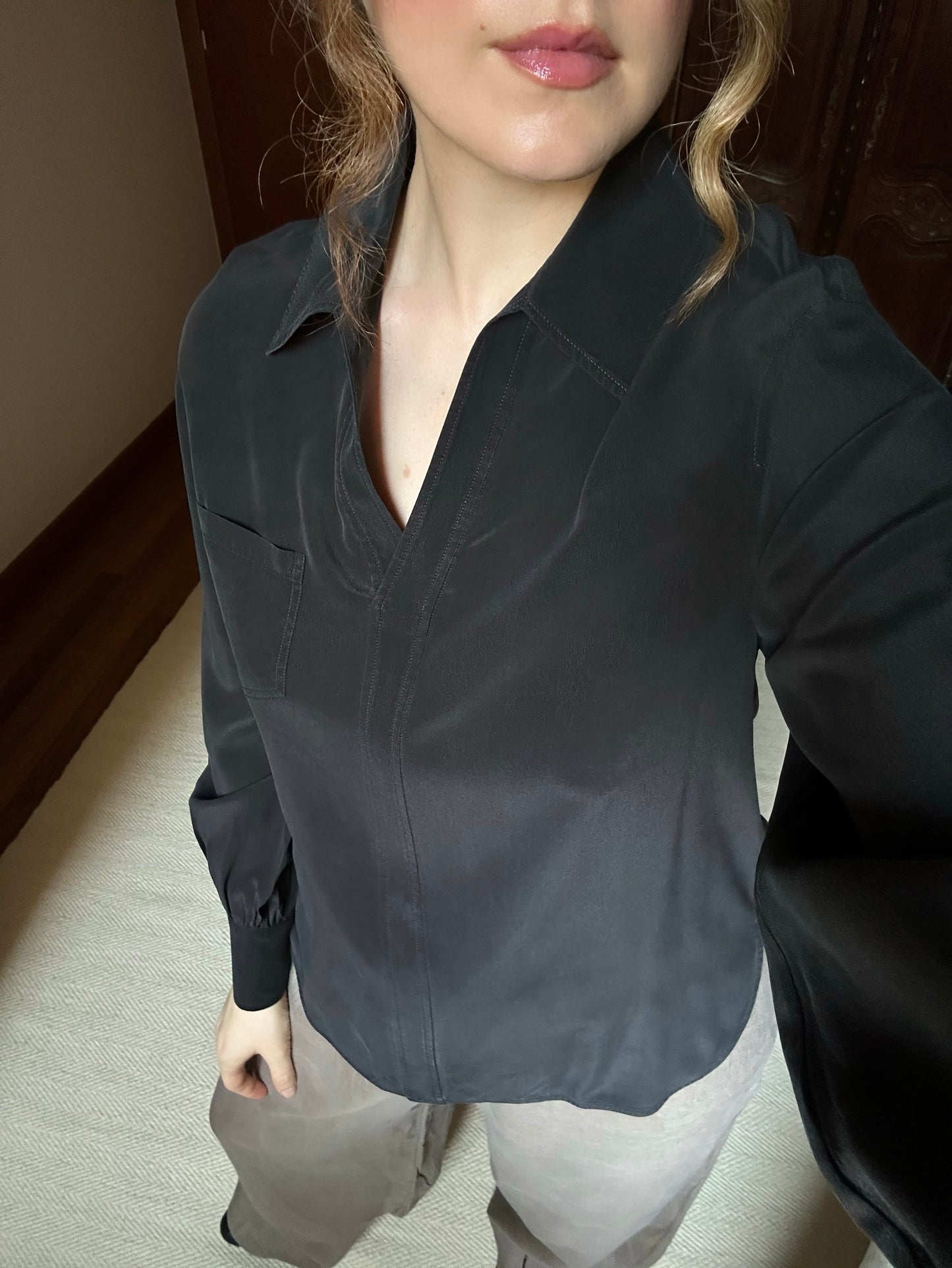 100% Silk Black Max Mara Blouse
