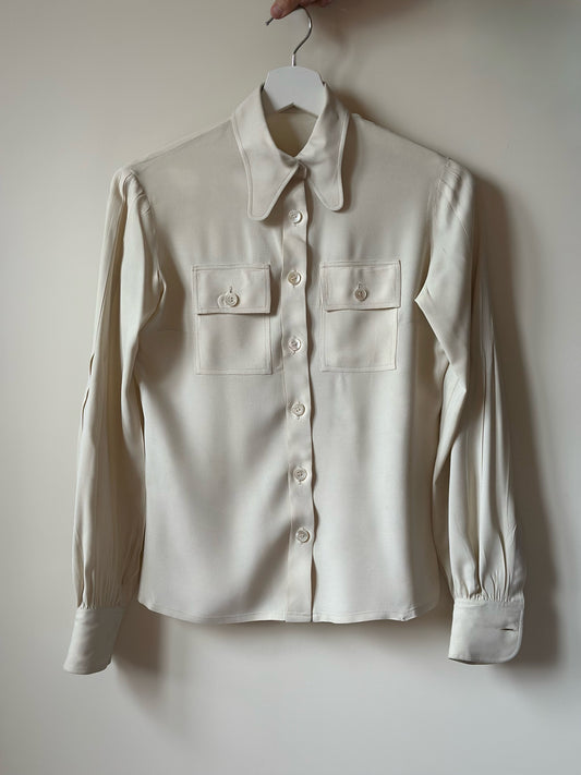 100% Silk '70s Ivory Shirt