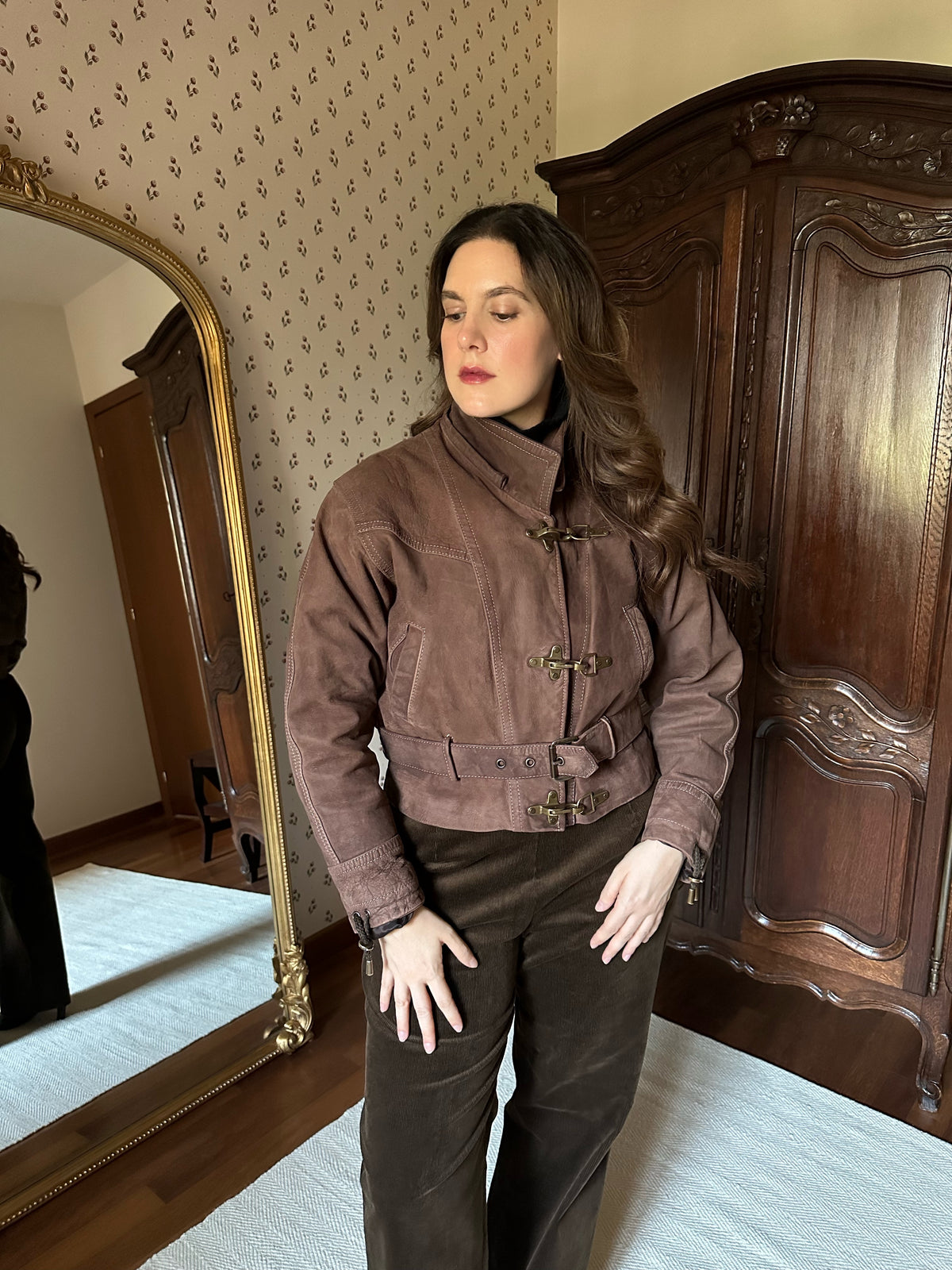 Brown Leather Biker Jacket