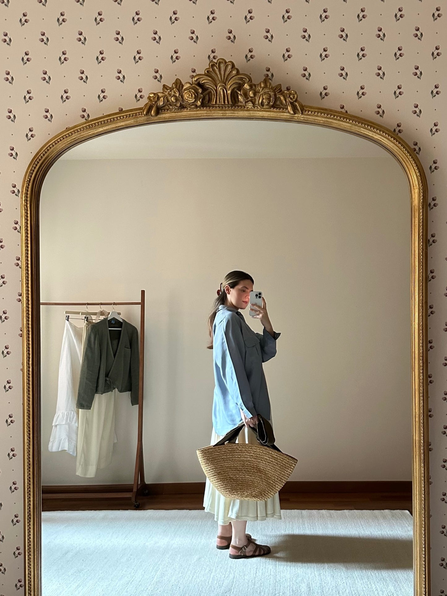 100% Silk Powder Bluse Shirt
