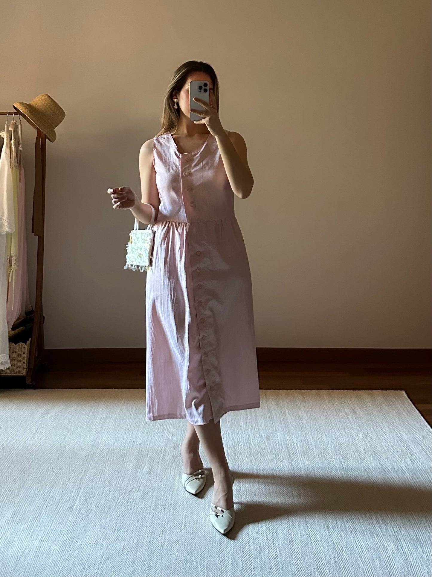 100% Silk Baby Pink Dress