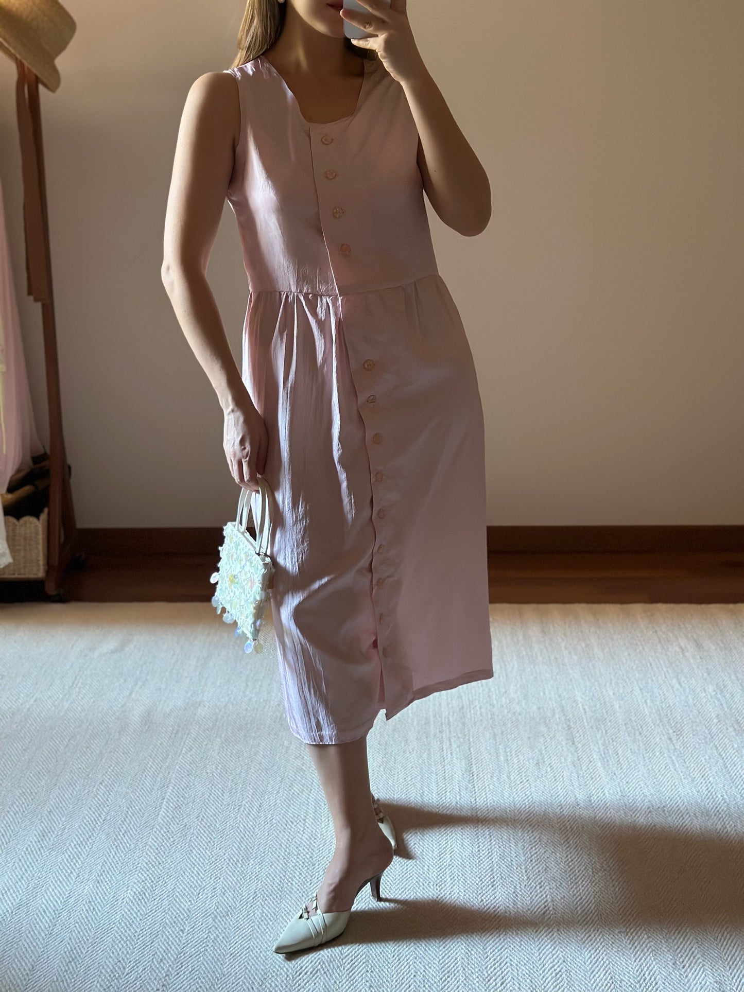 100% Silk Baby Pink Dress