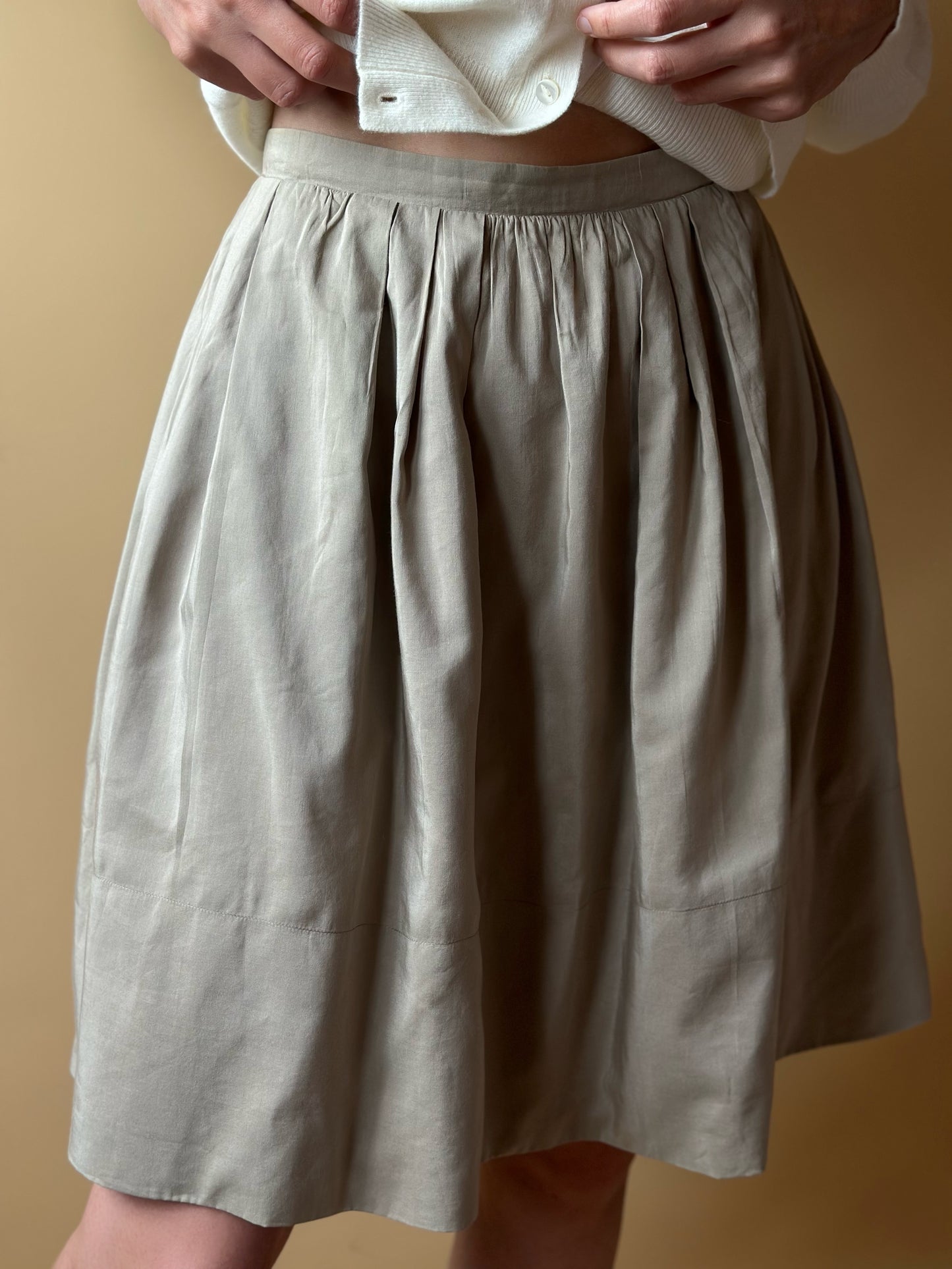 Vintage Miu Miu Taupe Circle Skirt