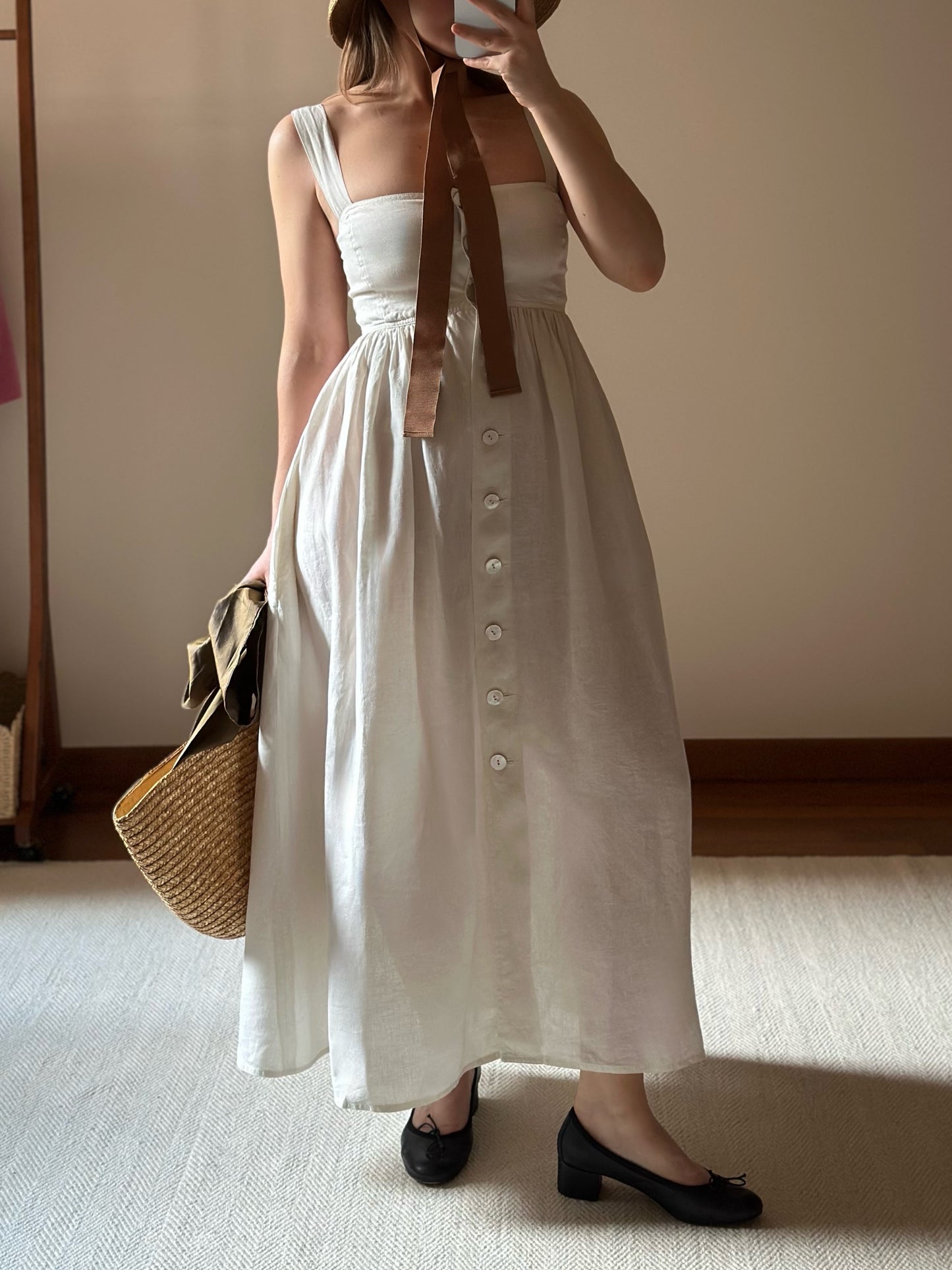 Max Mara Empire Waist Linen Dress