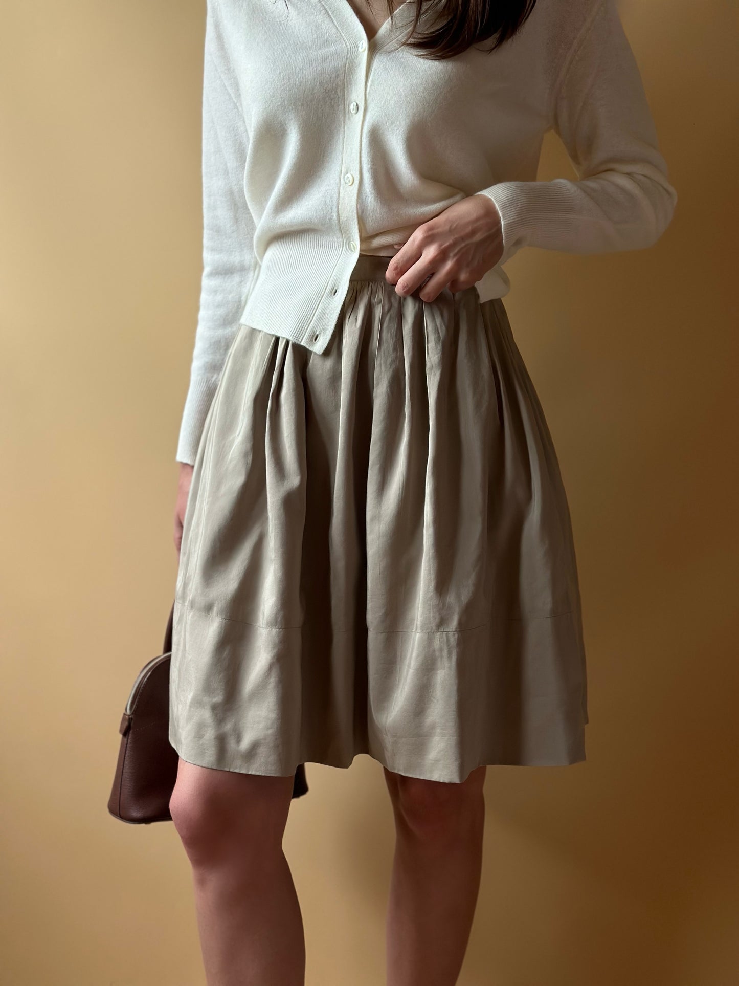 Vintage Miu Miu Taupe Circle Skirt