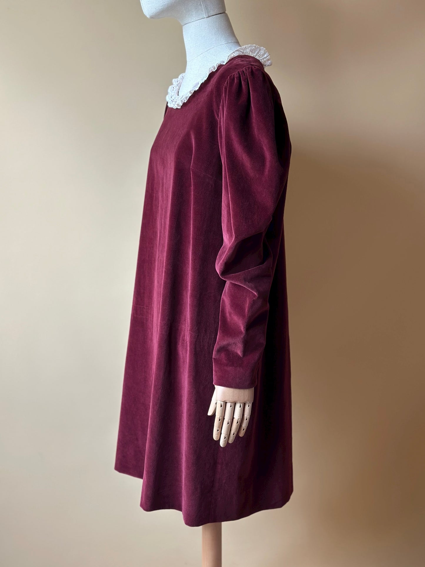 Vintage Velvet Burgundy Dress