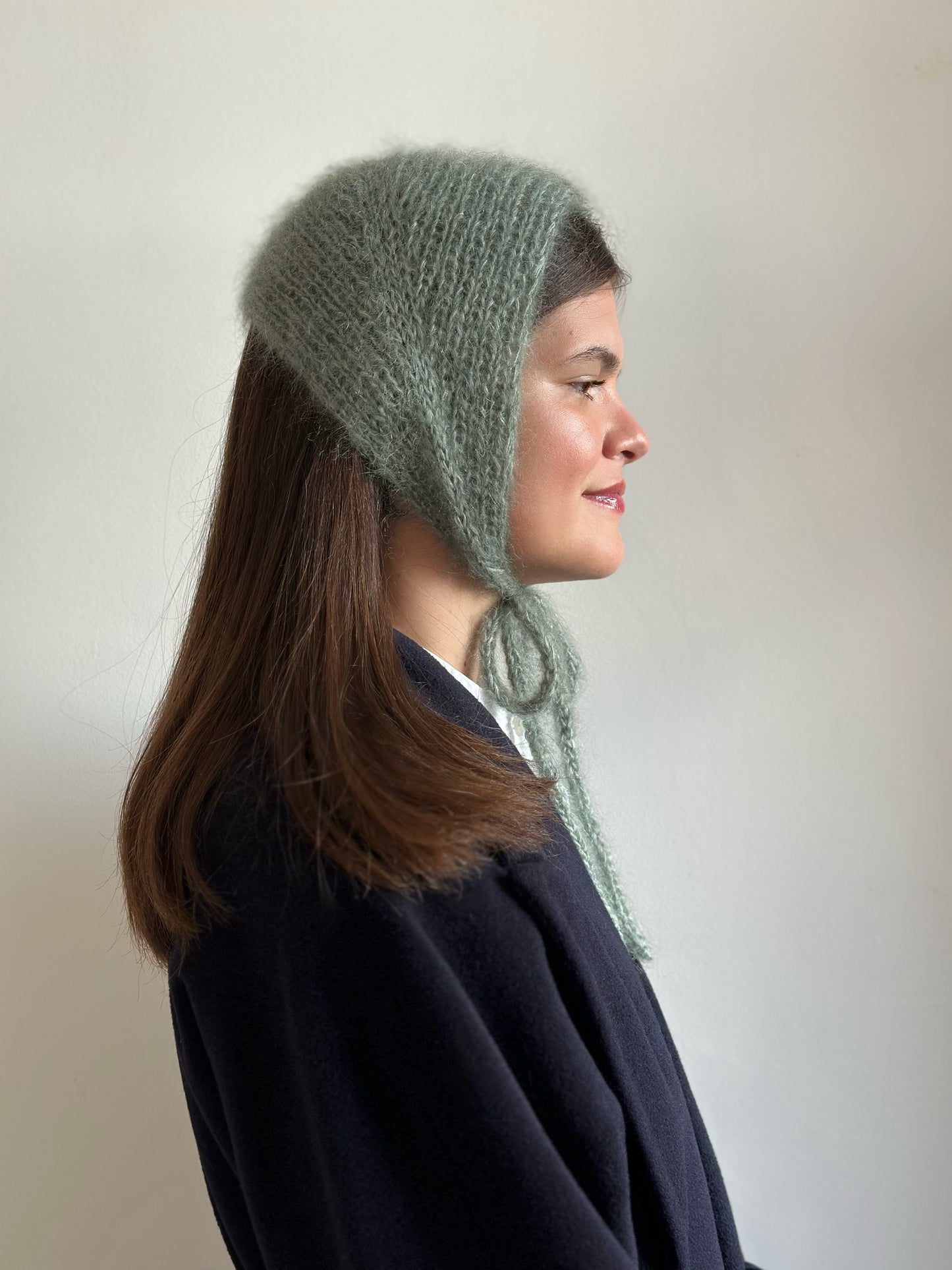 Handmade Silk & Mohair Bonnet - Minted Sage
