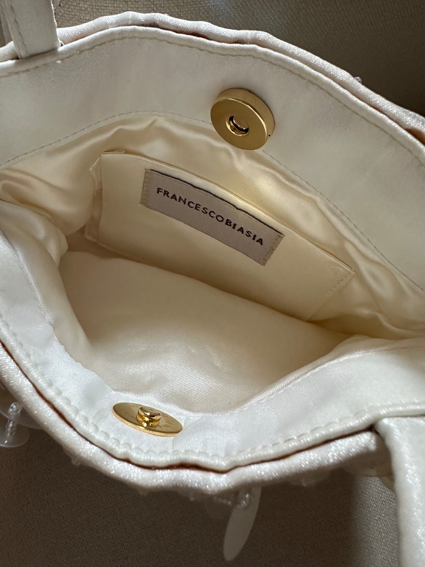 Francesco Biasia Satin & Pailettes Mini Handbag