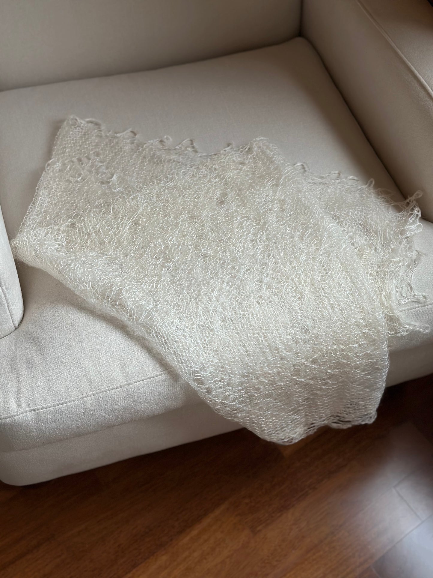 Antique Handmade Silk and Wool Orenburg Shawl