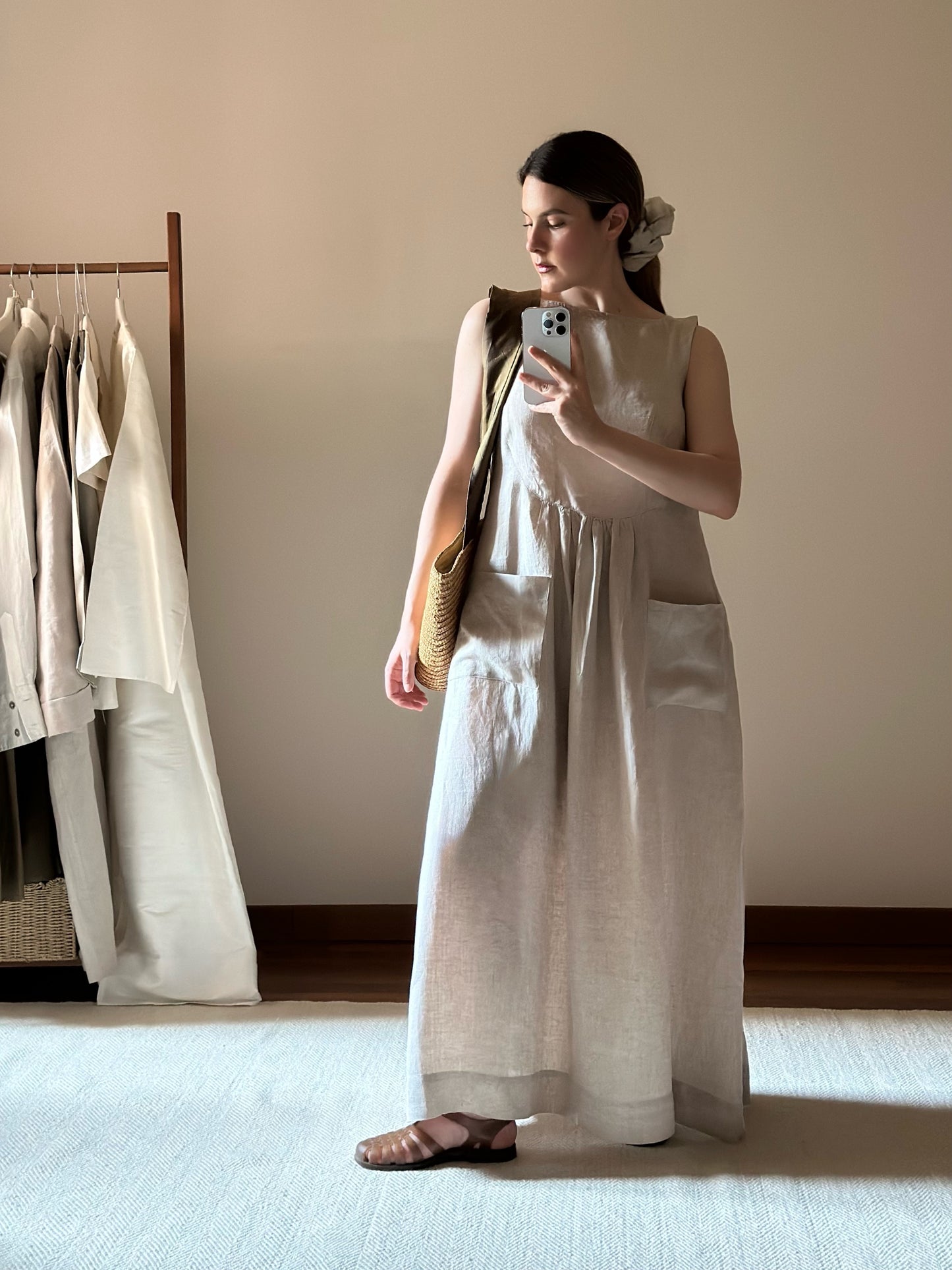 Vintage Linen Maxi Dress
