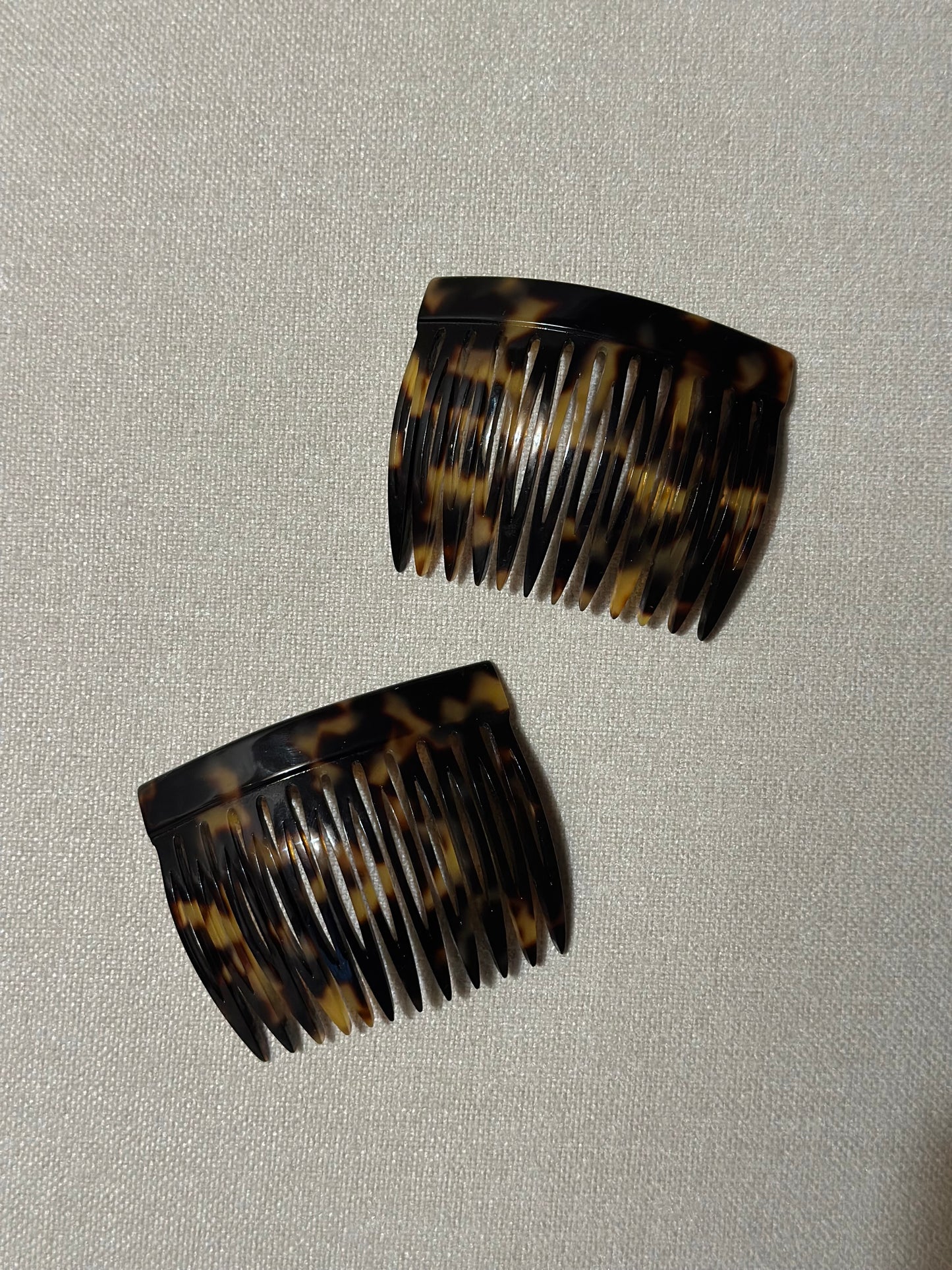 Pair Of Handmade Tortoise Hair Combs