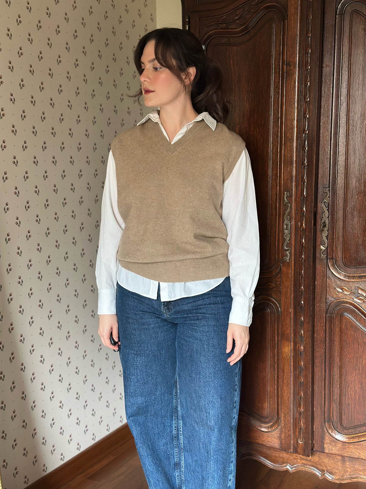 100% Cashmere Camel Vest