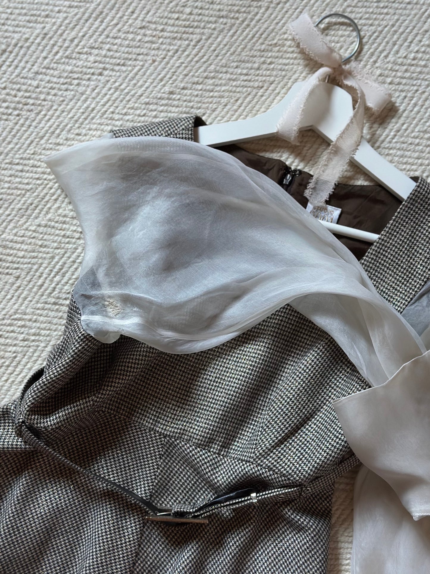 Vintage Gianfranco Ferré Wool Dress With Silk Organza Sleeves