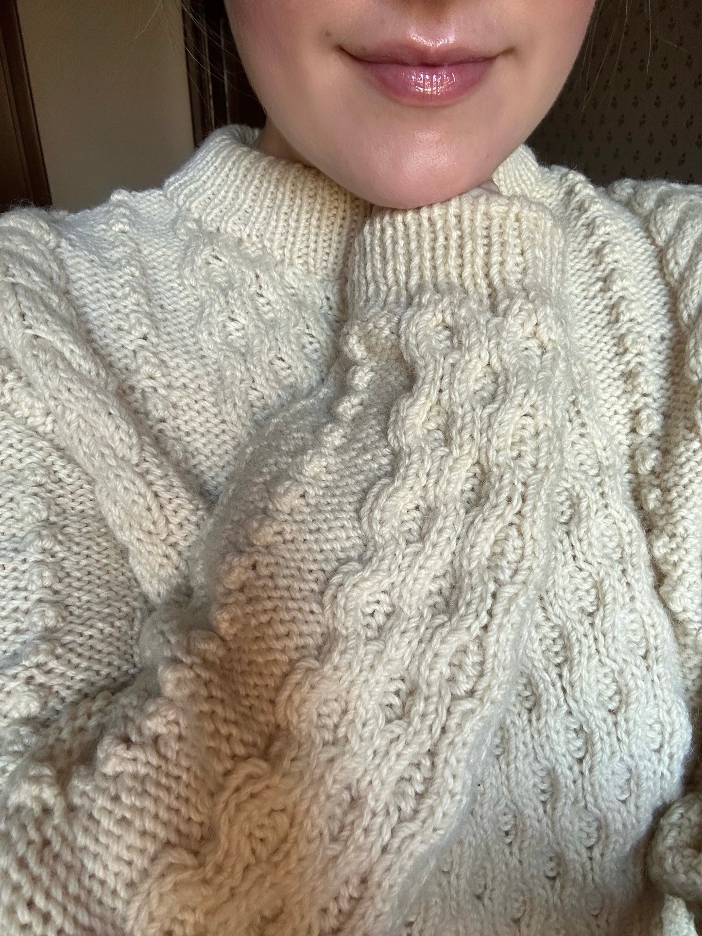 White Irish Cable Knit Sweater