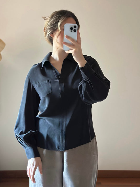 100% Silk Black Max Mara Blouse