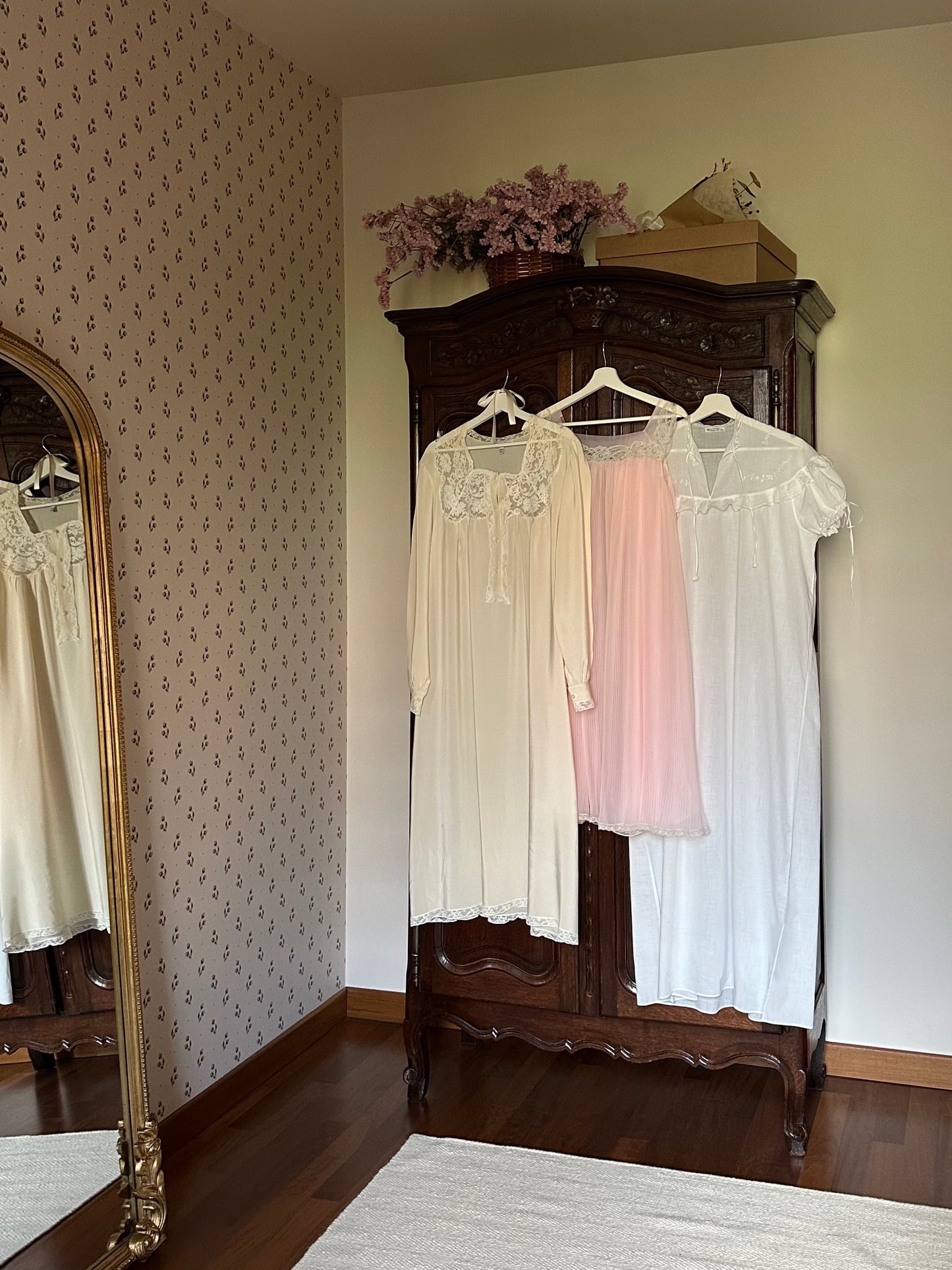 Vintage Baby Pink Pleated Nightgown