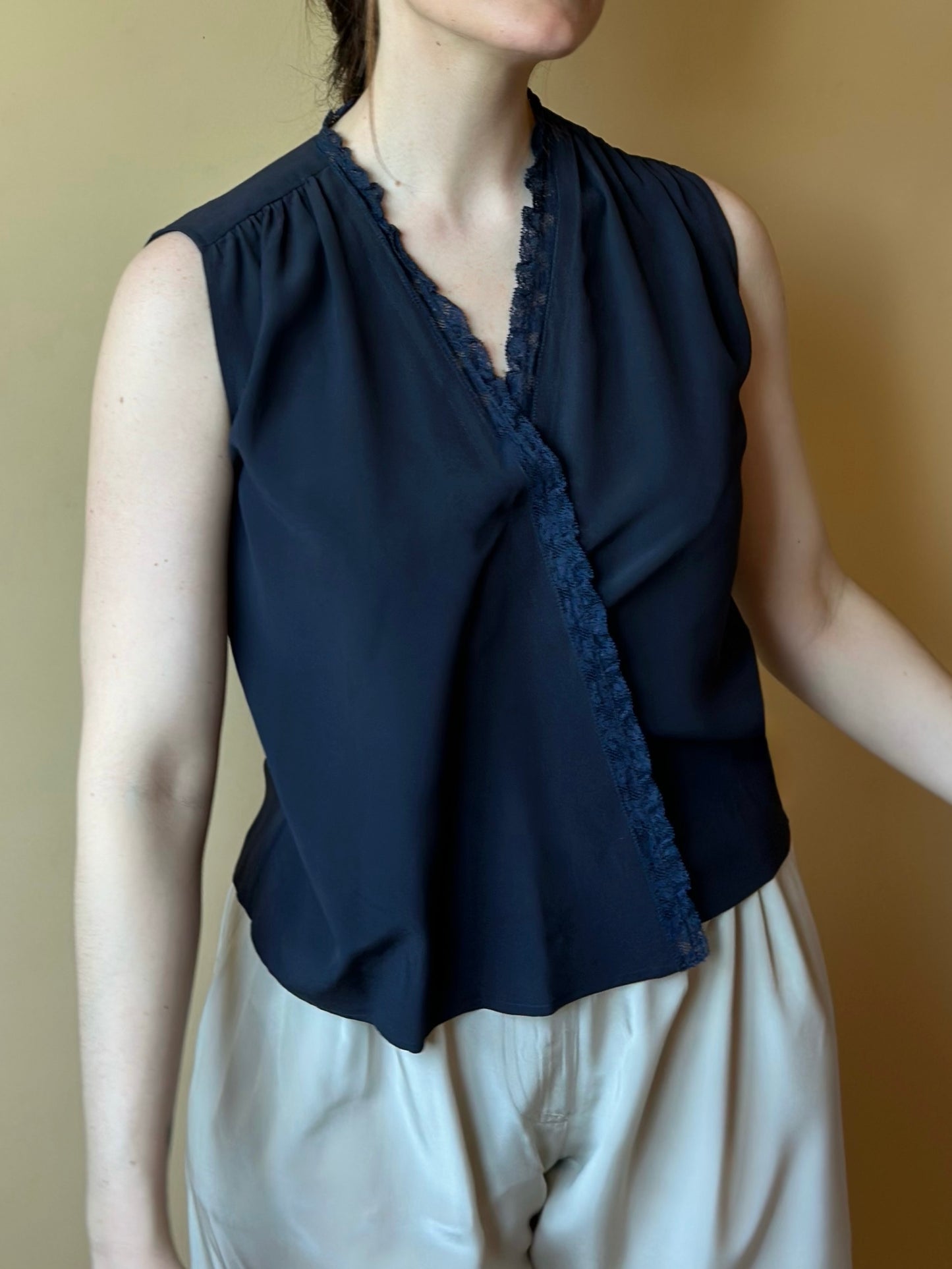 Pure Silk Romantic Blue Top