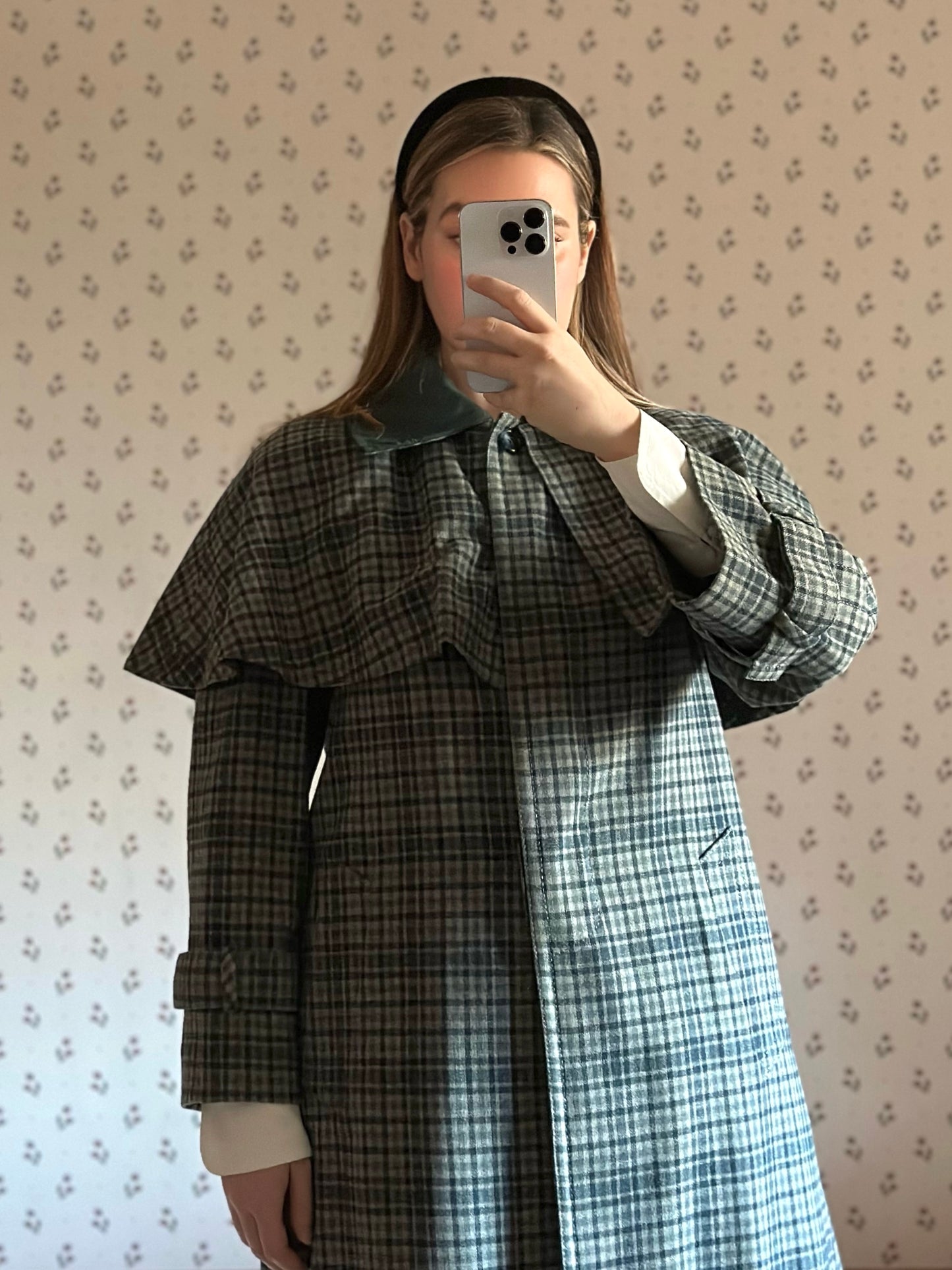 Green Tartan Cape Coat