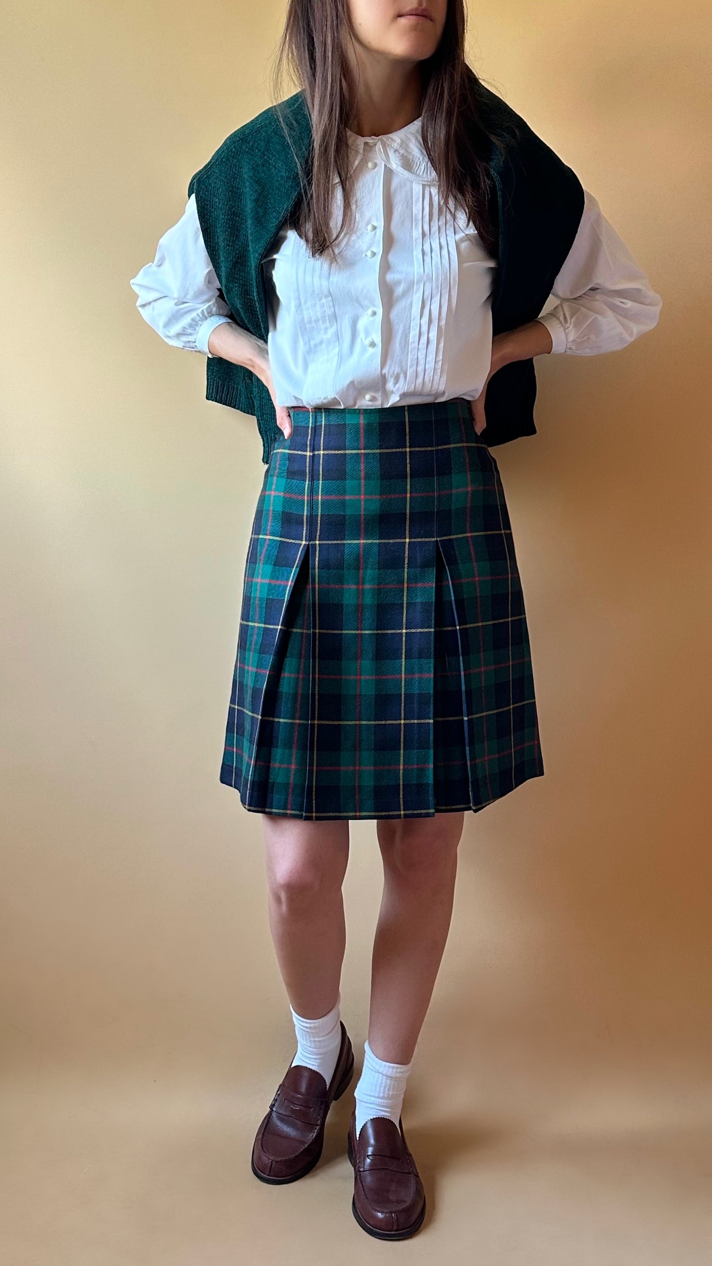 Vintage Deadstock Pure Wool Tartan Mini Skirt