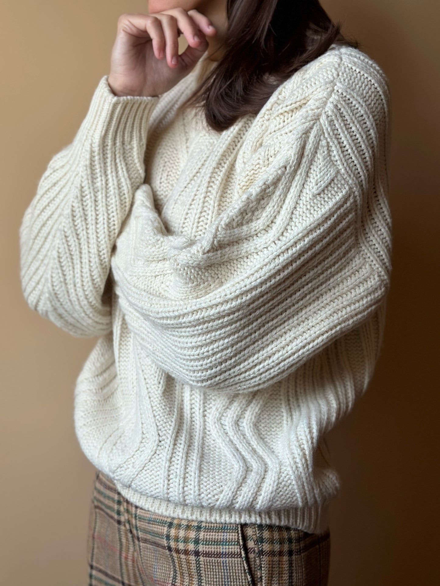 Vintage Ivory Woolen Sweater