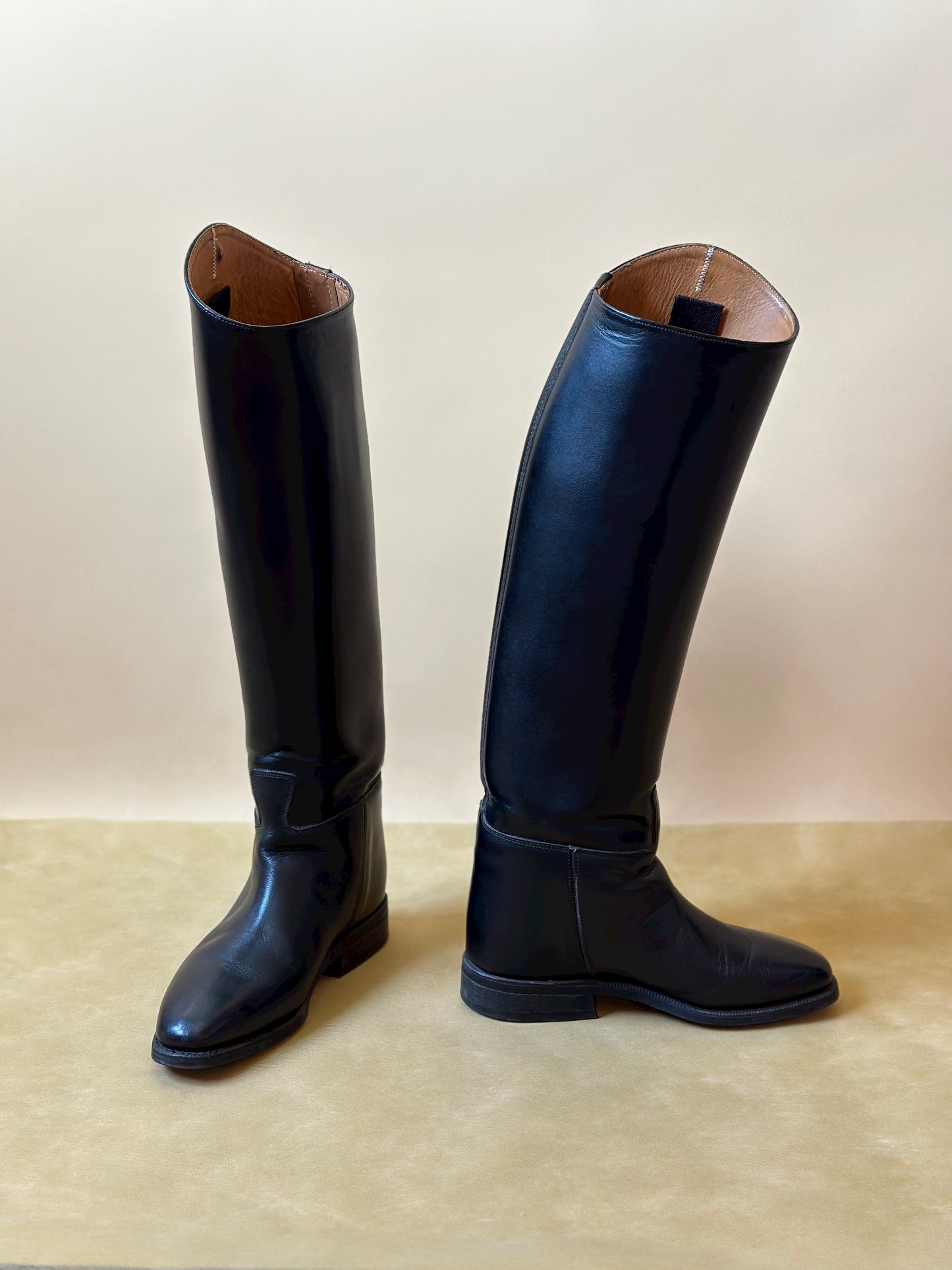 Vintage Black Leather Riding Boots n. 37 IT