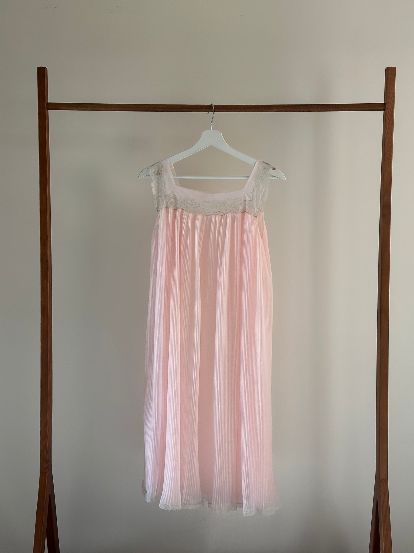 Vintage Baby Pink Pleated Nightgown