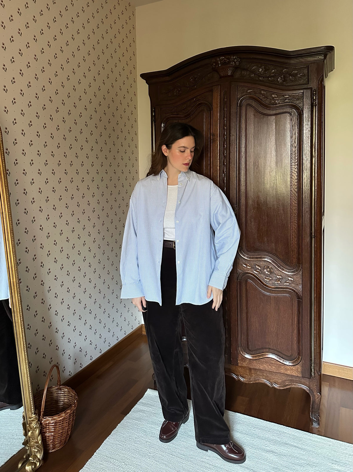 Light Blue & White Striped Cotton Shirt