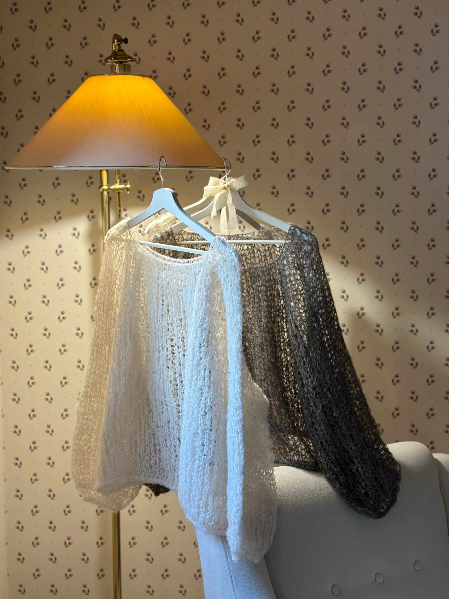 Handmade Alpaca & Mulberry Silk Sweater - Ivory White