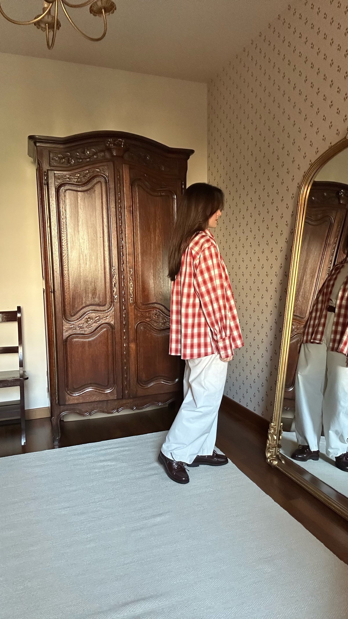 Red & White Check Cotton Shirt