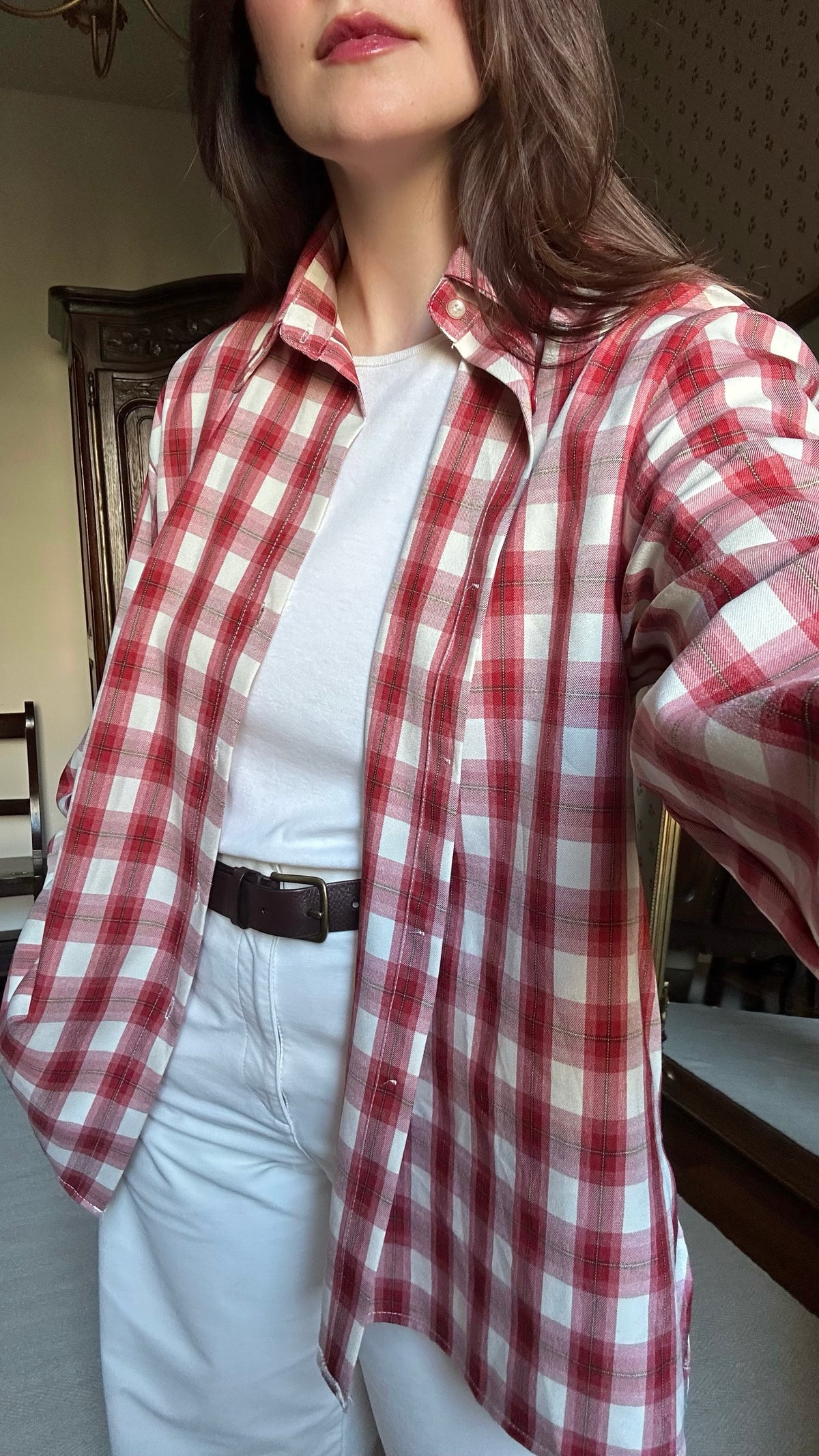 Red & White Check Cotton Shirt